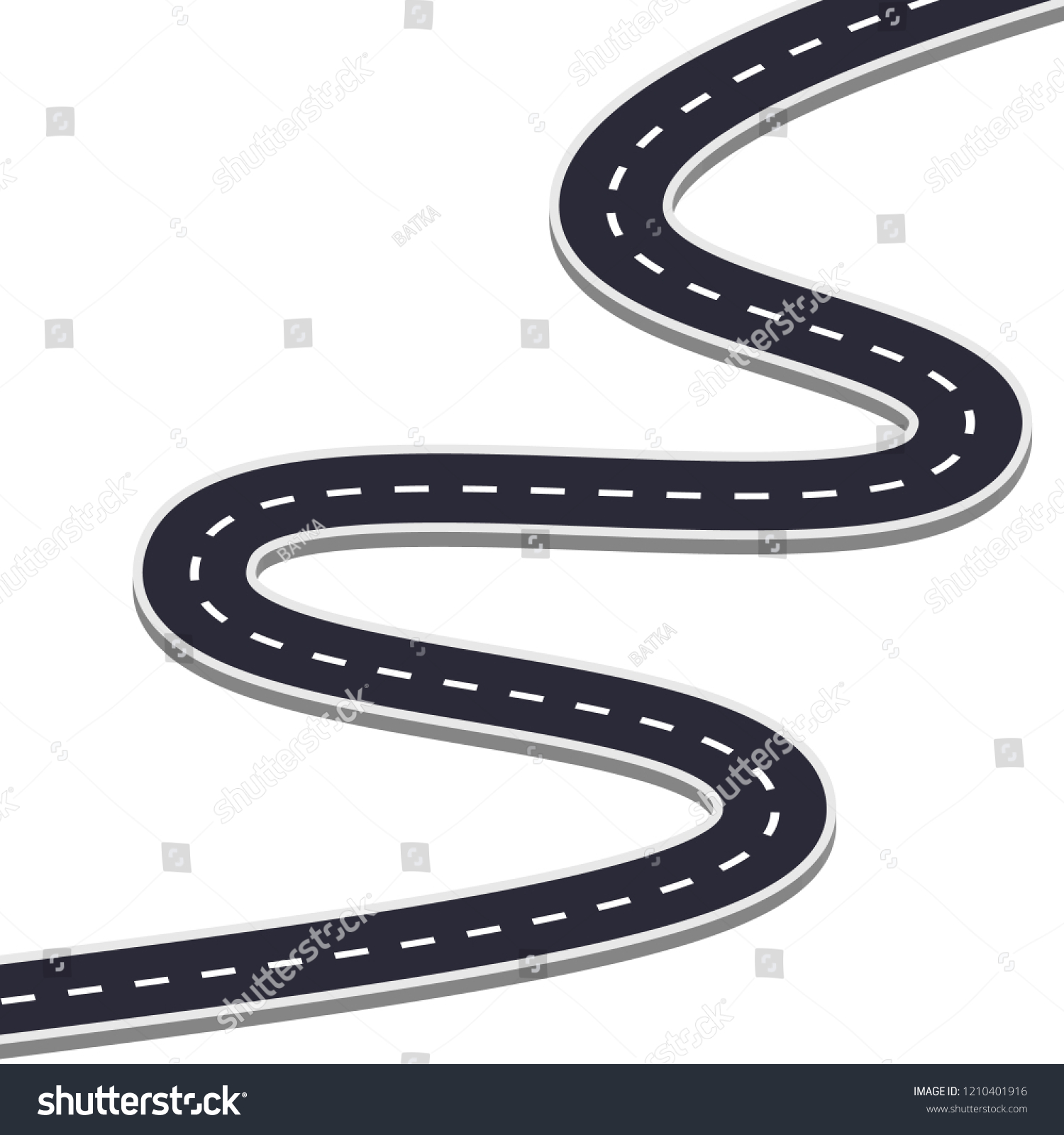 Winding Road On White Isolated Background Stock Vector (Royalty Free ...