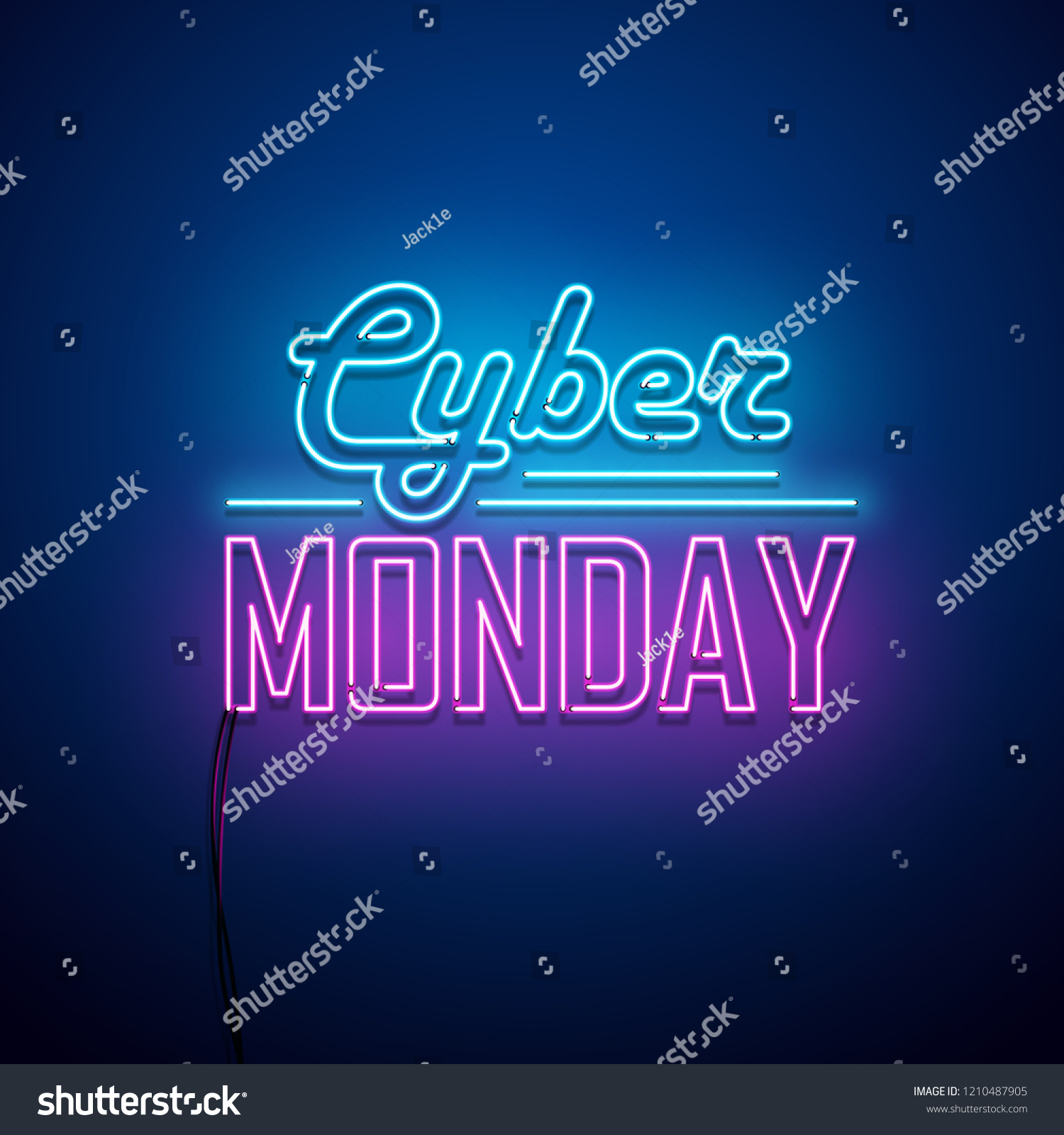 Cyber Monday Background Neon Sign Vector Stock Vector (Royalty Free ...