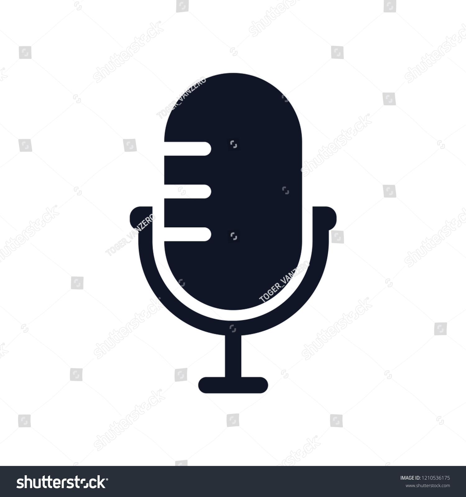 Mic Silhouette Icon Design Template Vector Stock Vector (Royalty Free ...