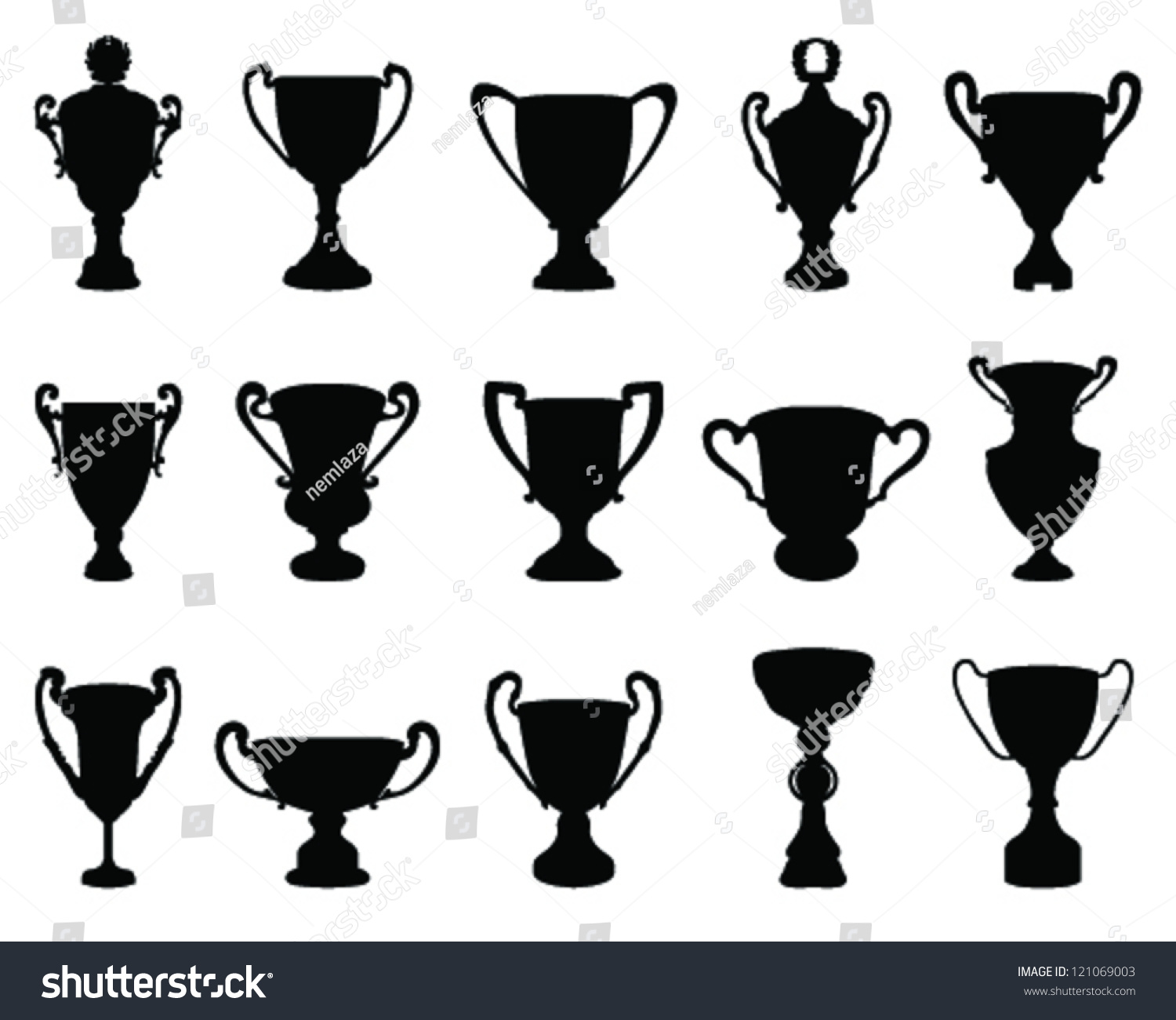 Vektor Stok Trophy Cup Silhouette 1vector Tanpa Royalti 121069003 Shutterstock