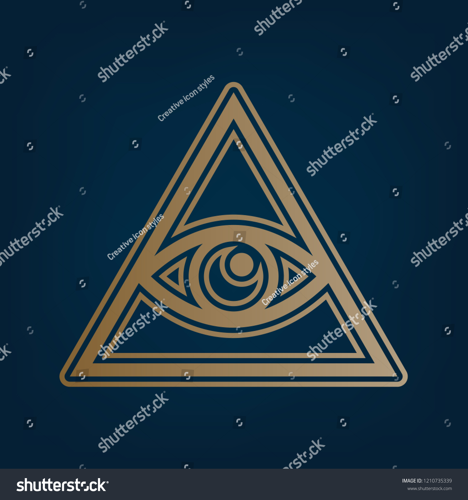 All Seeing Eye Pyramid Symbol Freemason Stock Vector (Royalty Free ...