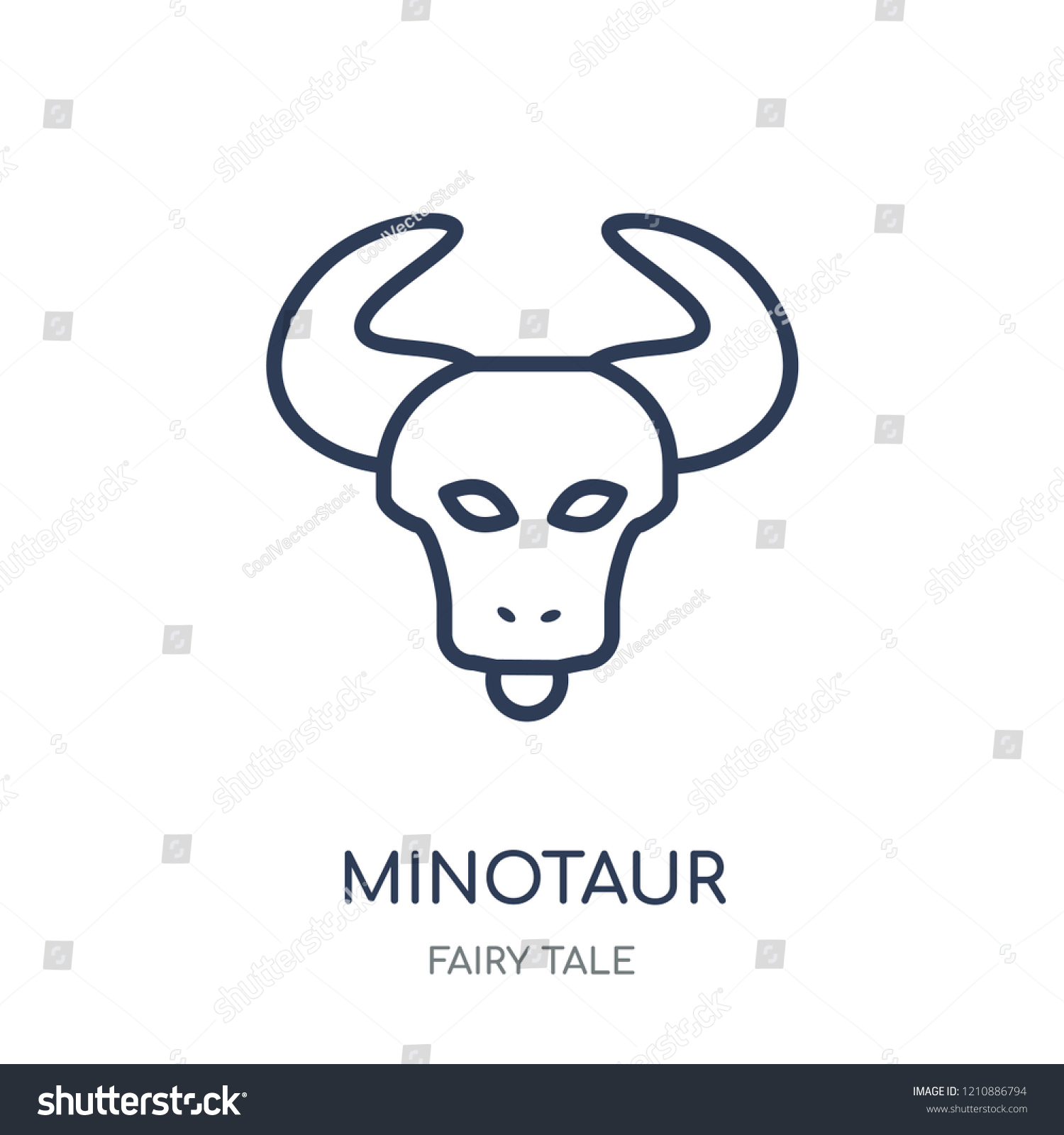 Minotaur Icon Minotaur Linear Symbol Design Stock Vector (Royalty Free ...