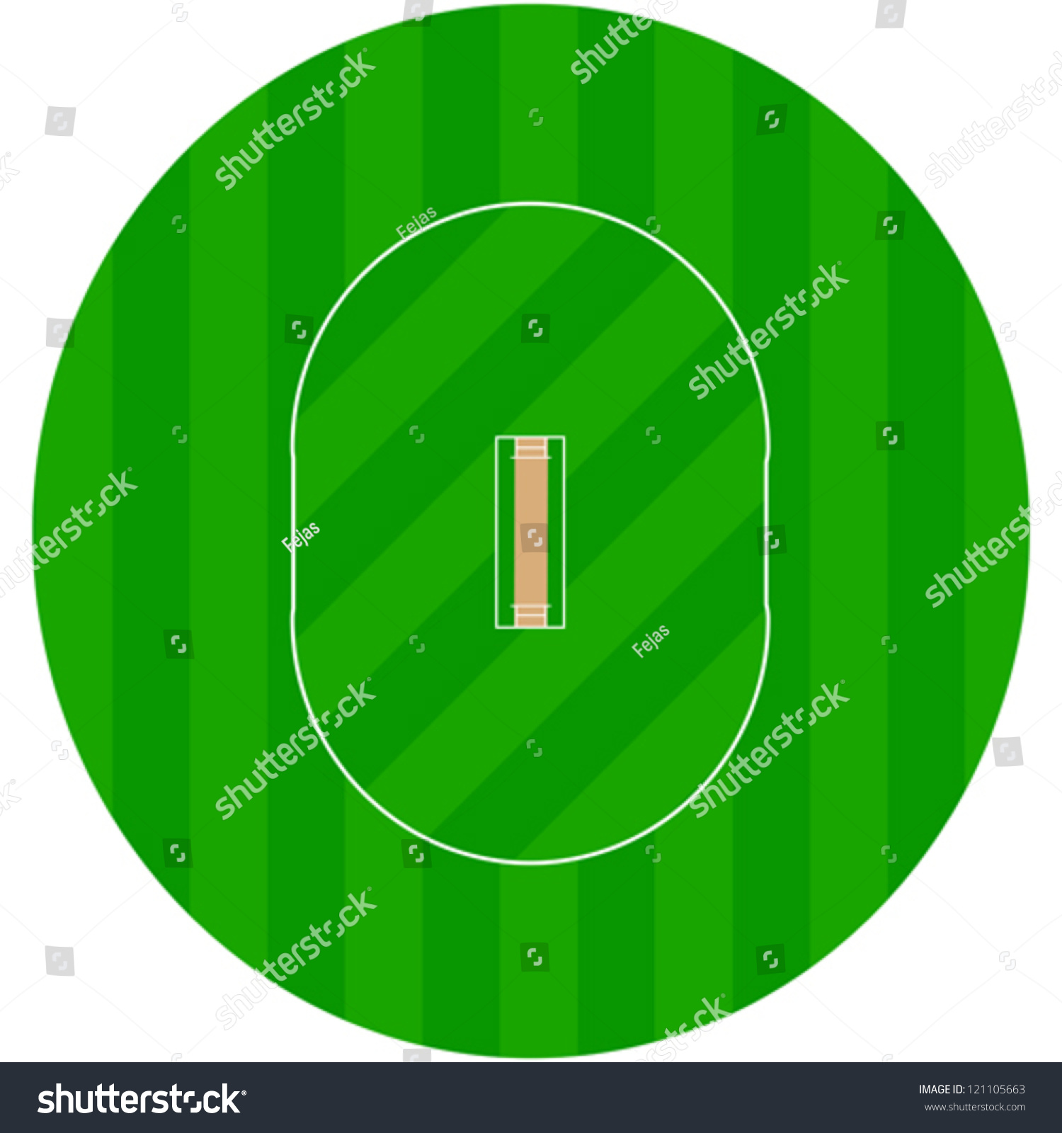 Vector Illustration Showing Ground Cricket Field Stock Vector (Royalty ...