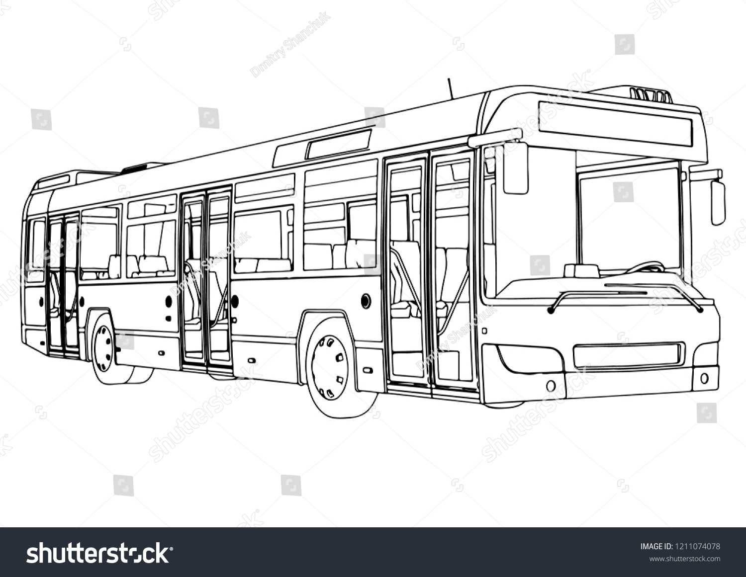 Sketch City Bus Vector Stock Vector (Royalty Free) 1211074078 ...