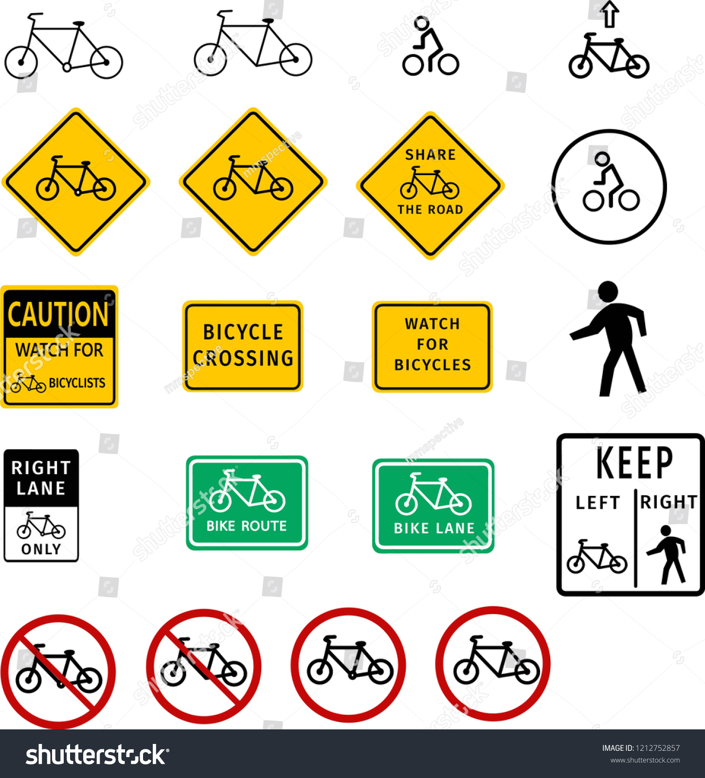 cyclist road signs