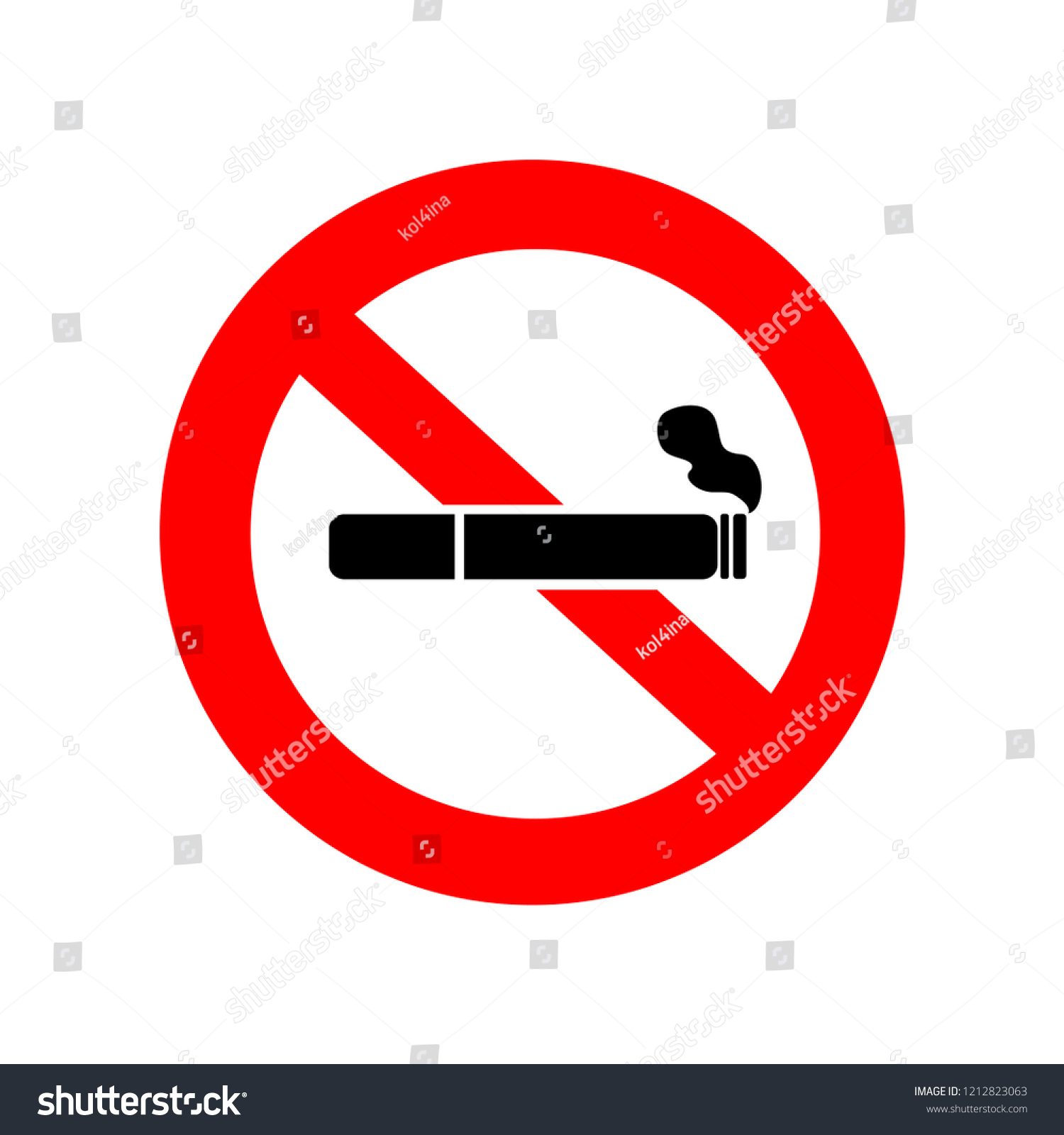 No Smoking Sign Cigarette Icon Filter Stock Vector (Royalty Free ...