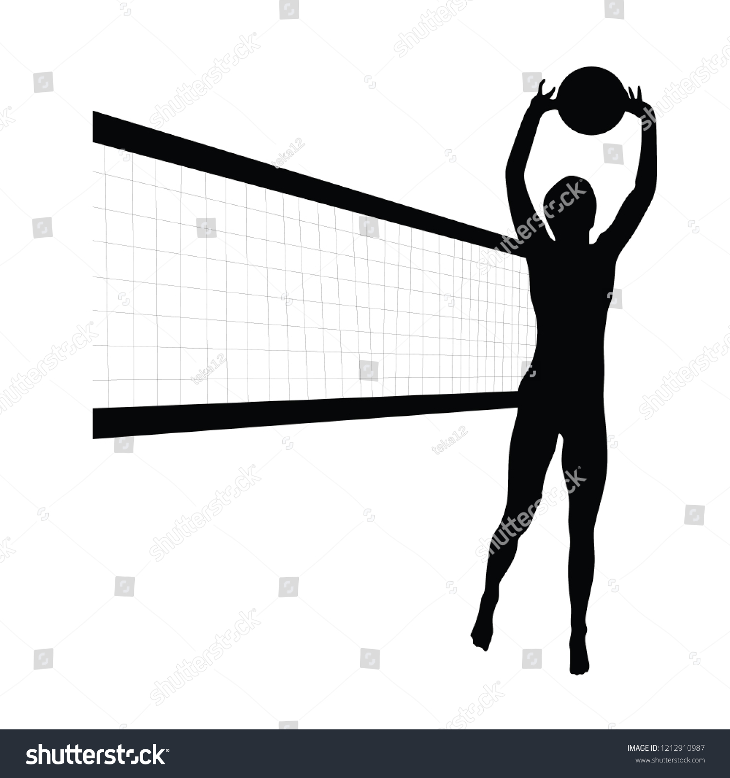 Beach Volleyball Player Vector Illustration Isolated Stock Vector ...