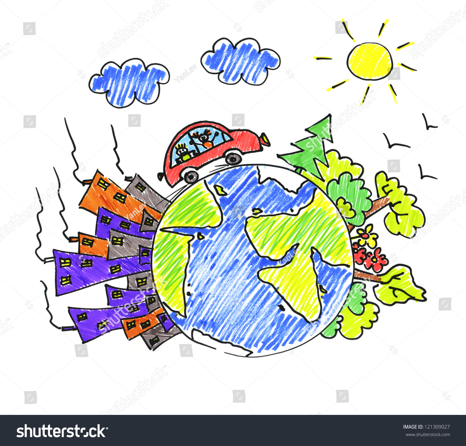 Рисунок на тему загрязнения планеты