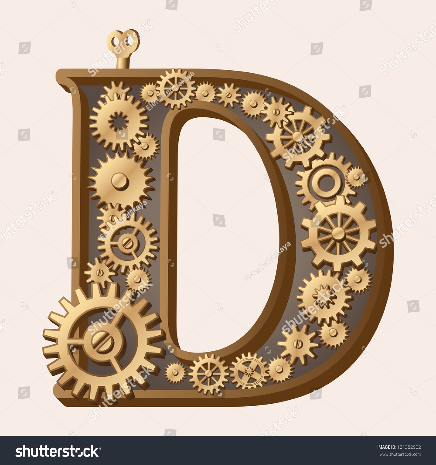 Mechanical Alphabet Made Gears Letter D Stock Illustration 121382902 ...