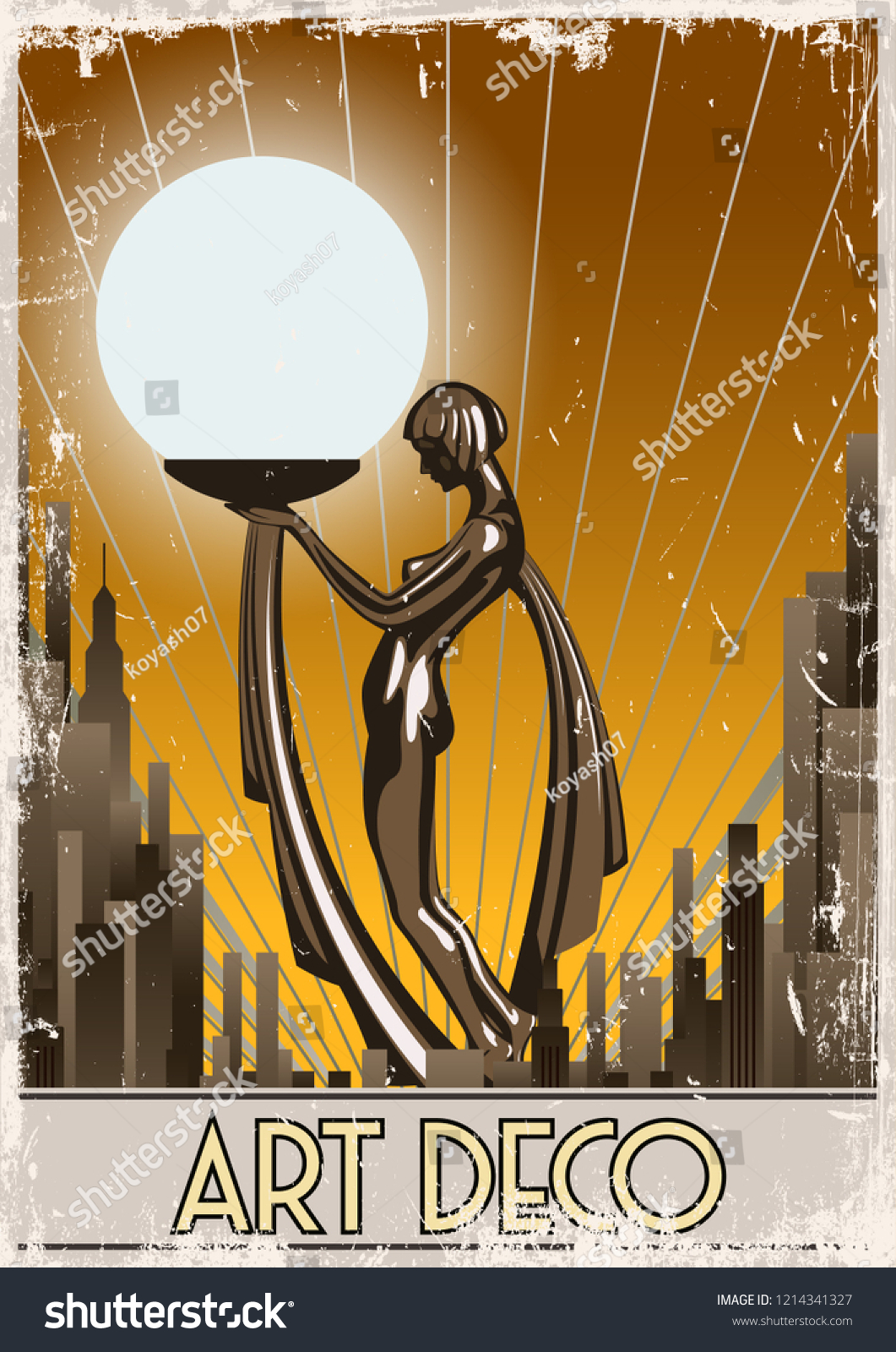 Art Deco Retro Poster 1920s Stylization Stock Vector (Royalty Free ...