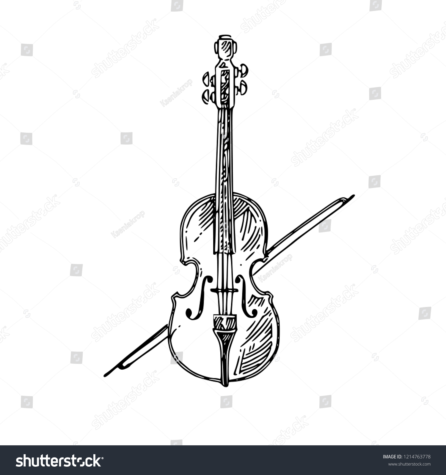 Скрипка гравюра