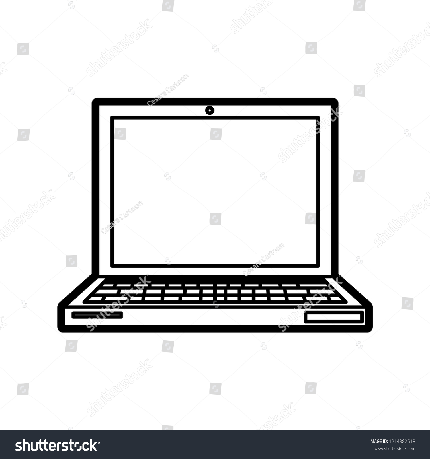 Thinline Laptop Icon Stock Vector Royalty Free 1214882518 Shutterstock 6315