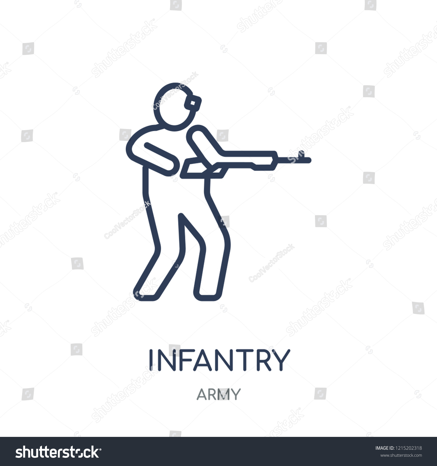 Infantry Icon Infantry Linear Symbol Design Stock Vector (Royalty Free ...