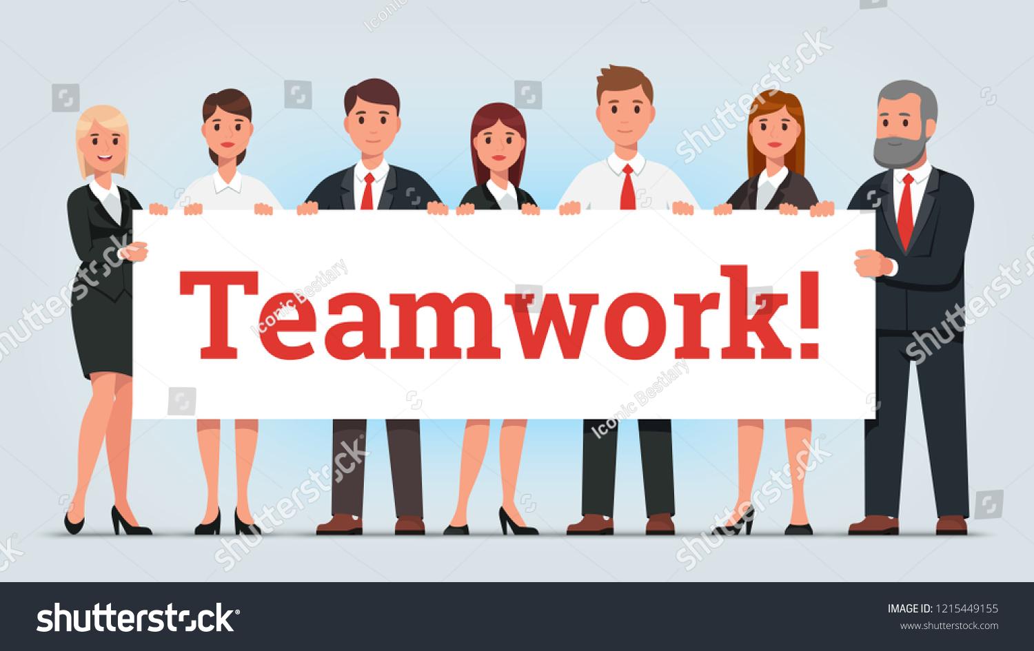 Business Men Women Managers Team Holding Stock Vector (Royalty Free ...