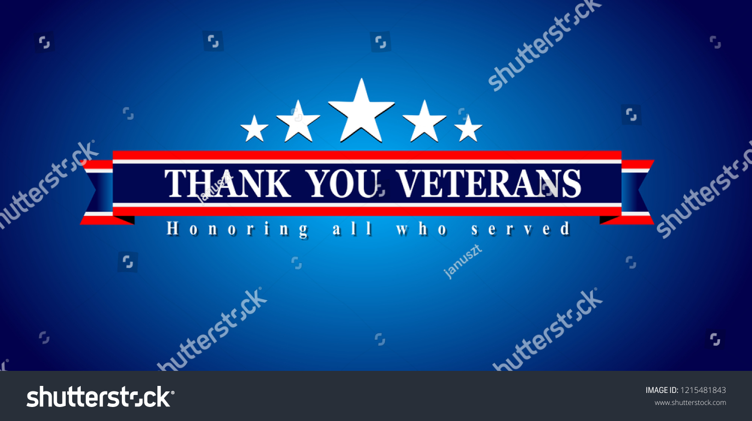 Thank You Veterans Day Web Banner Stock Illustration 1215481843