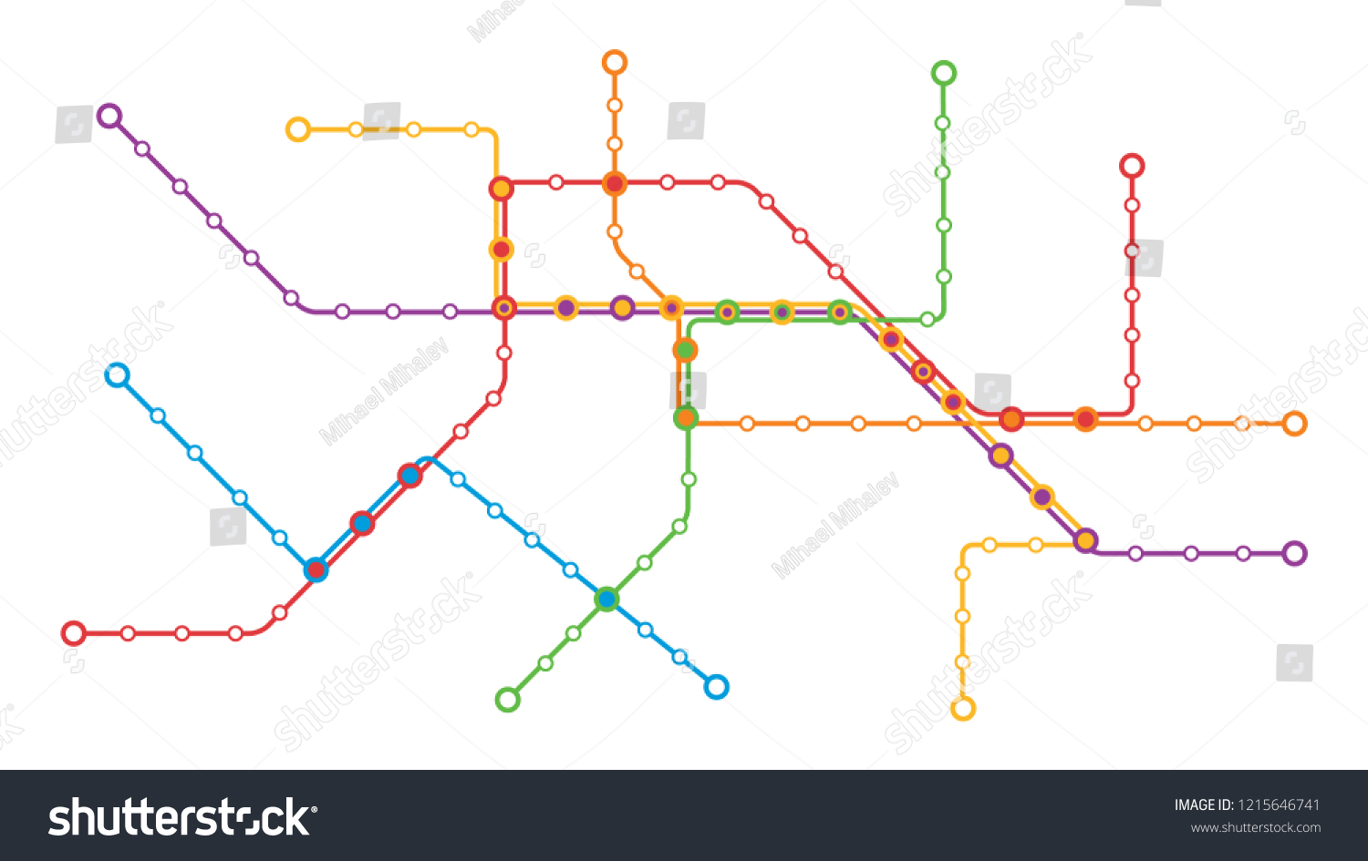 Metro Subway Map Stock Vector (Royalty Free) 1215646741 | Shutterstock