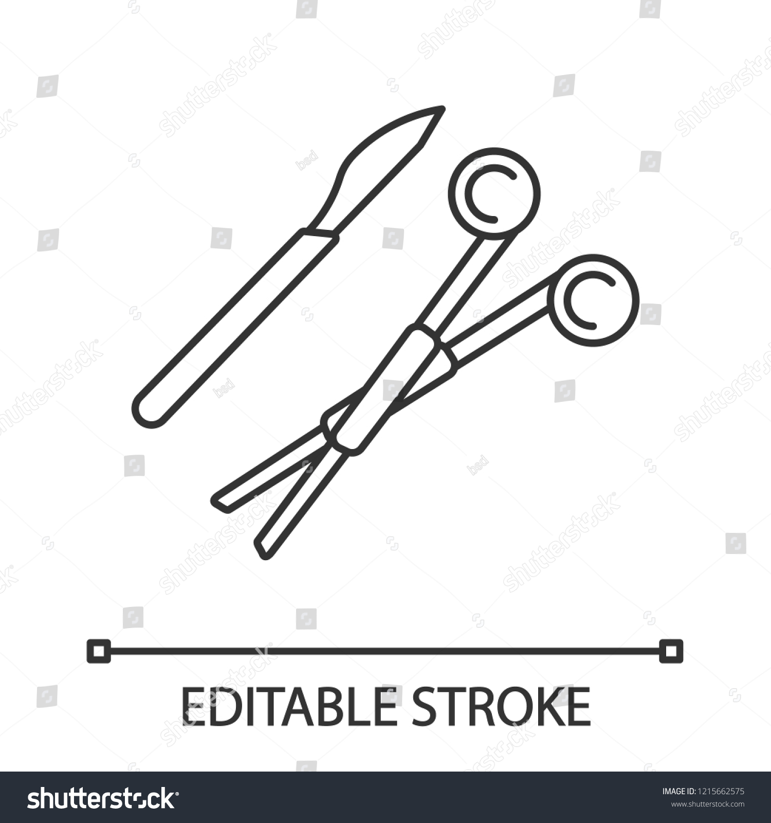 Surgical Scalpel Clamp Linear Icon Surgical Stock Vector (Royalty Free ...