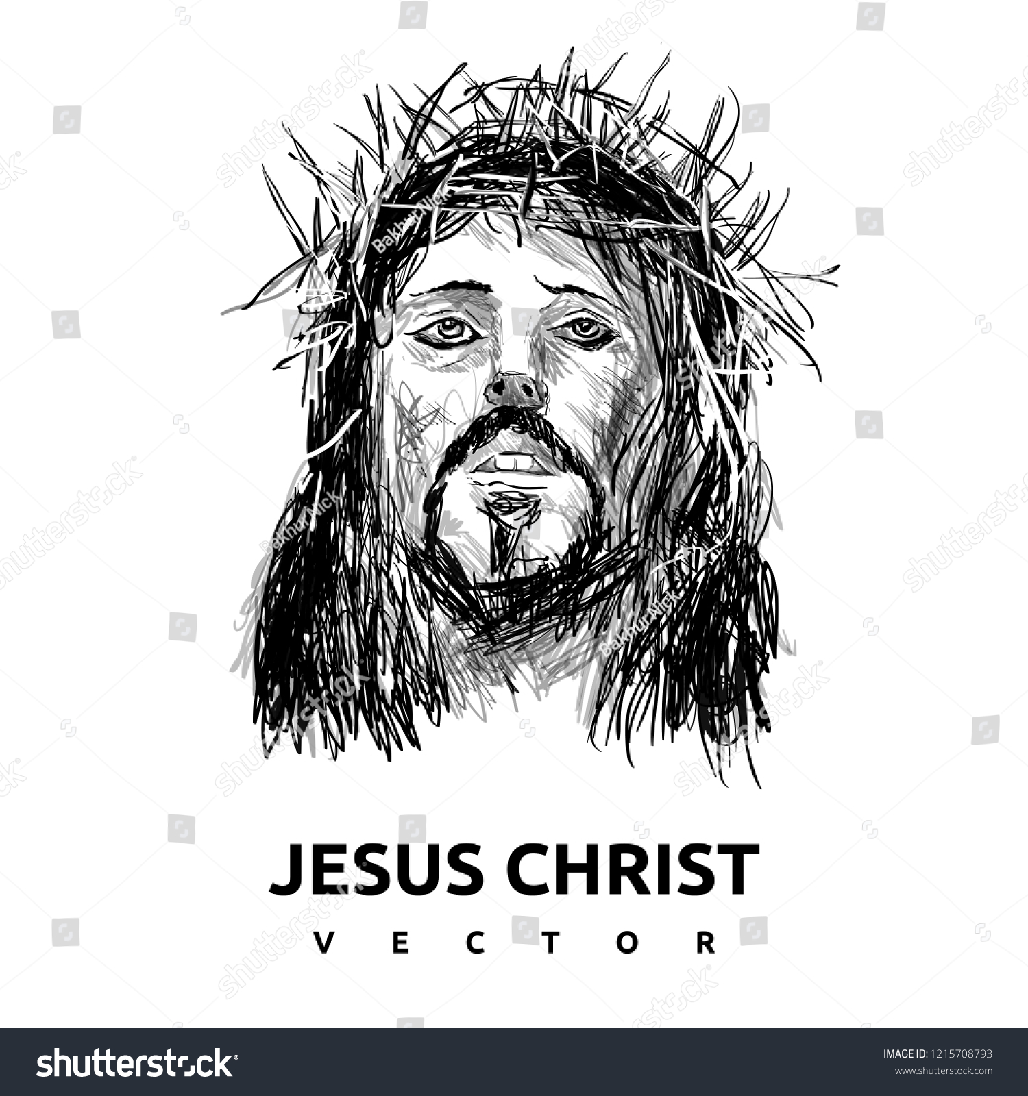Black Jesus Christ Logo Vector Illustration Stock Vector (Royalty Free ...