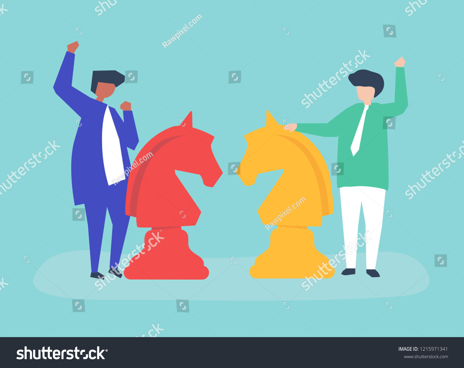 Characters Two Businessmen Playing Chess Illustration Stock Vector ...