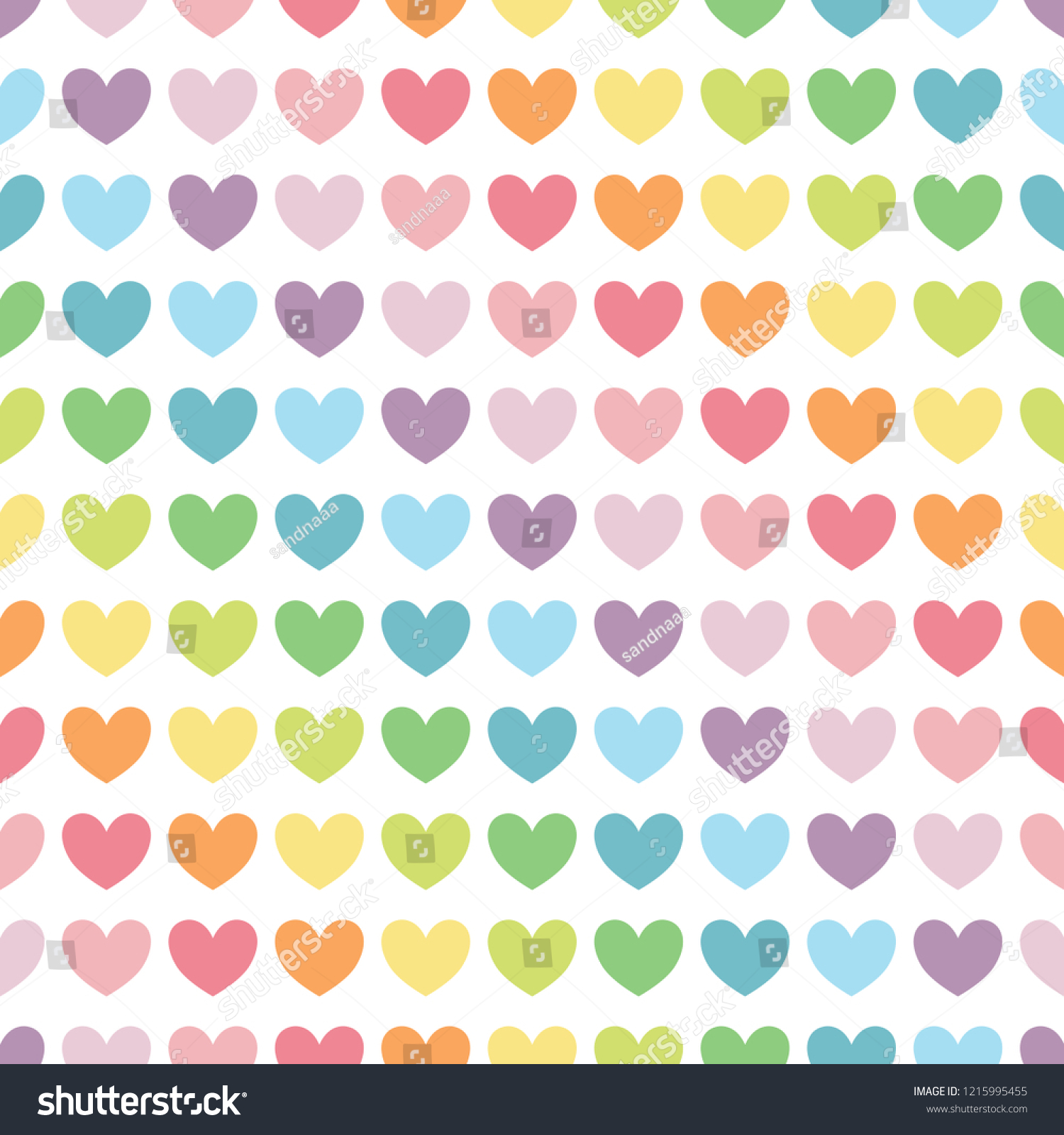 Colorful Heart Diagonal Line Rainbow Pastel Stock Vector (Royalty Free ...