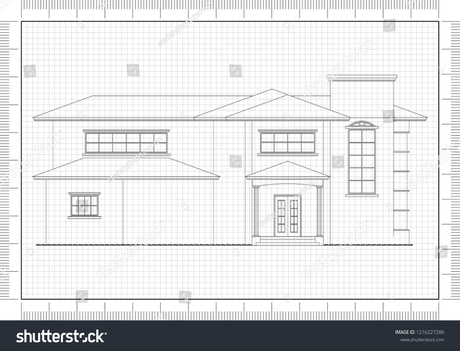 House Architect Blueprint Stock Illustration 1216227286 | Shutterstock