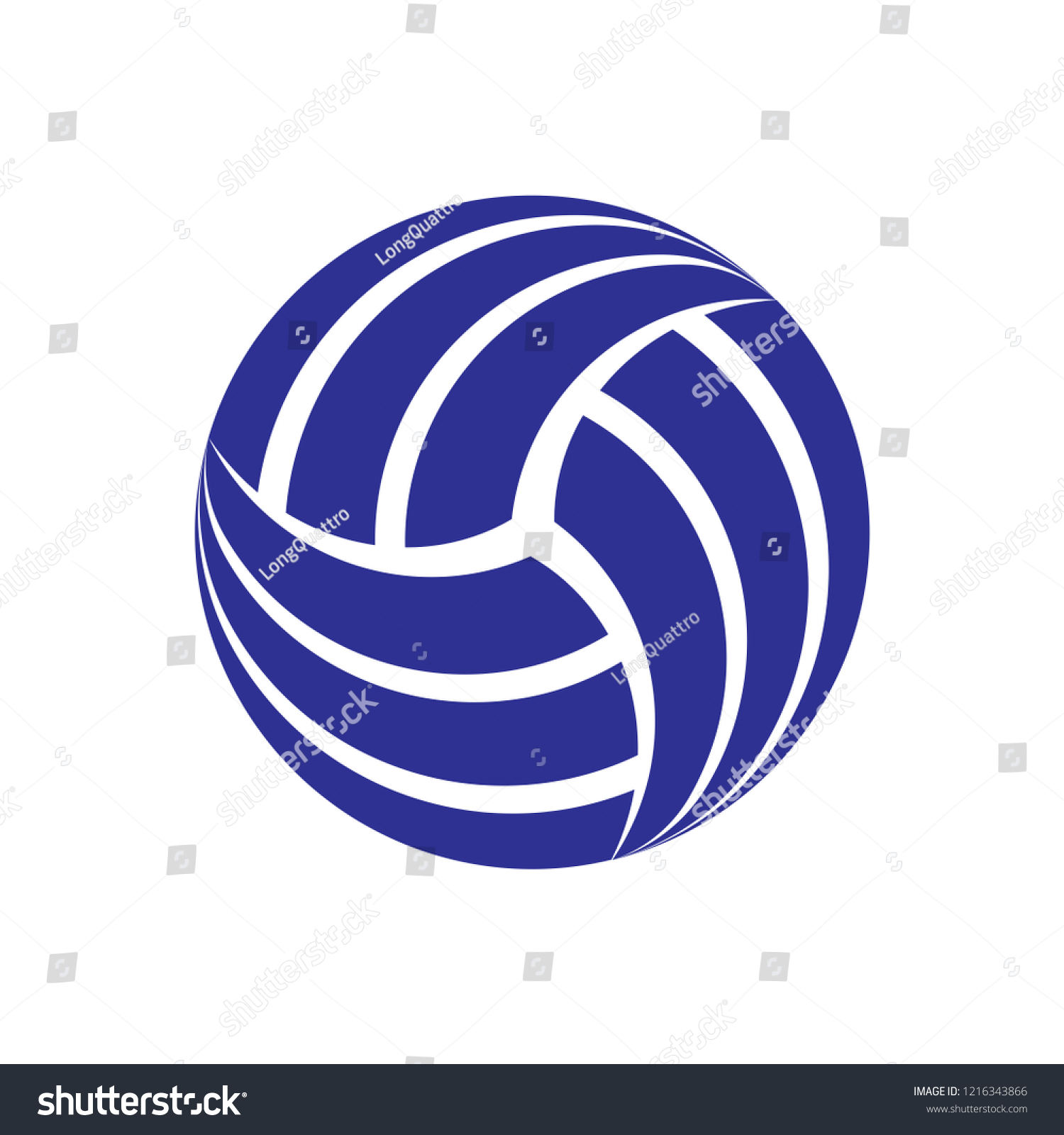 Abstract Blue Volleyball Ball Silhouette Isolated Stock Vector (Royalty ...