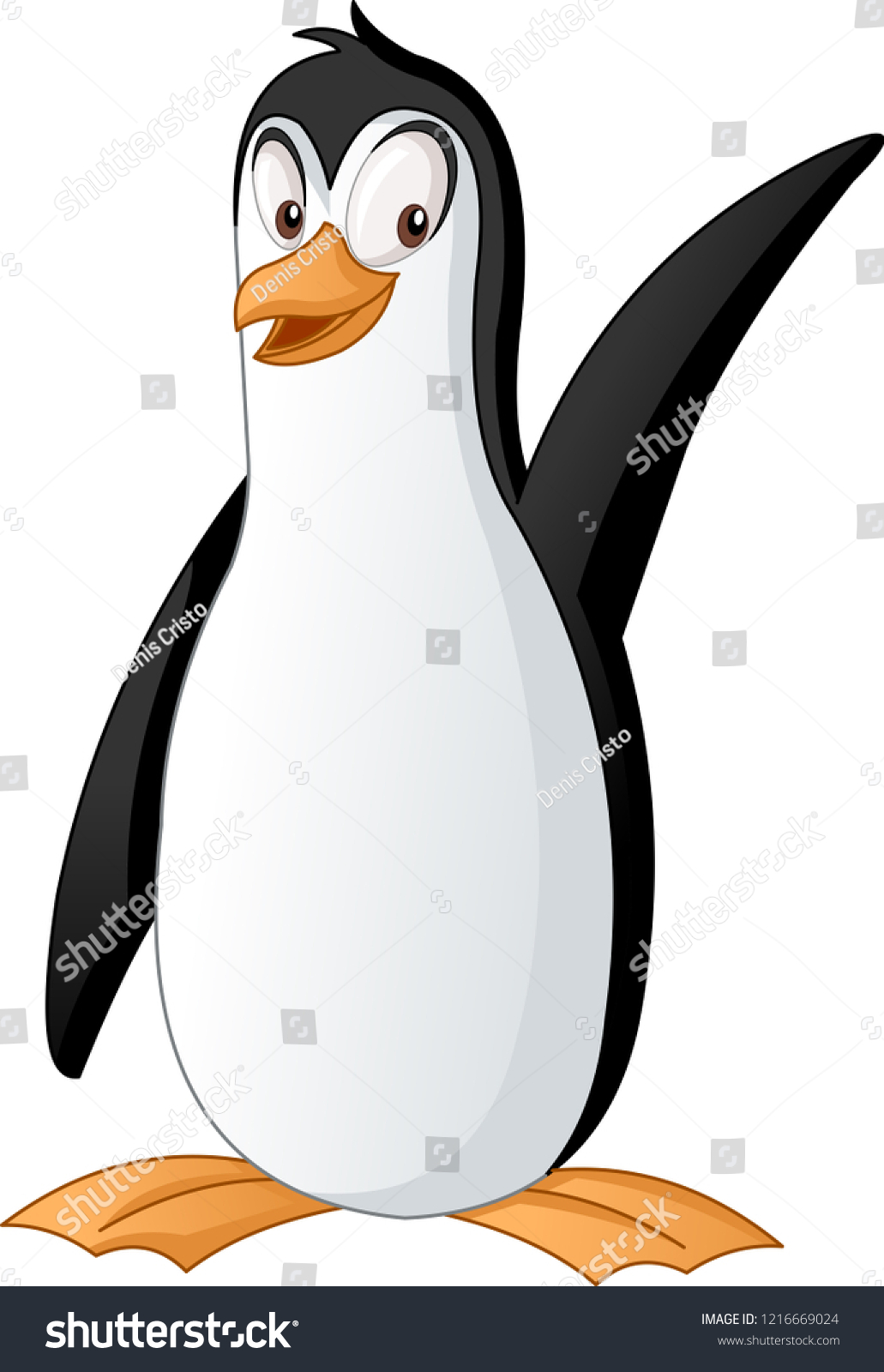 Cartoon Cute Penguin Vector Illustration Funny Stock Vector (Royalty ...