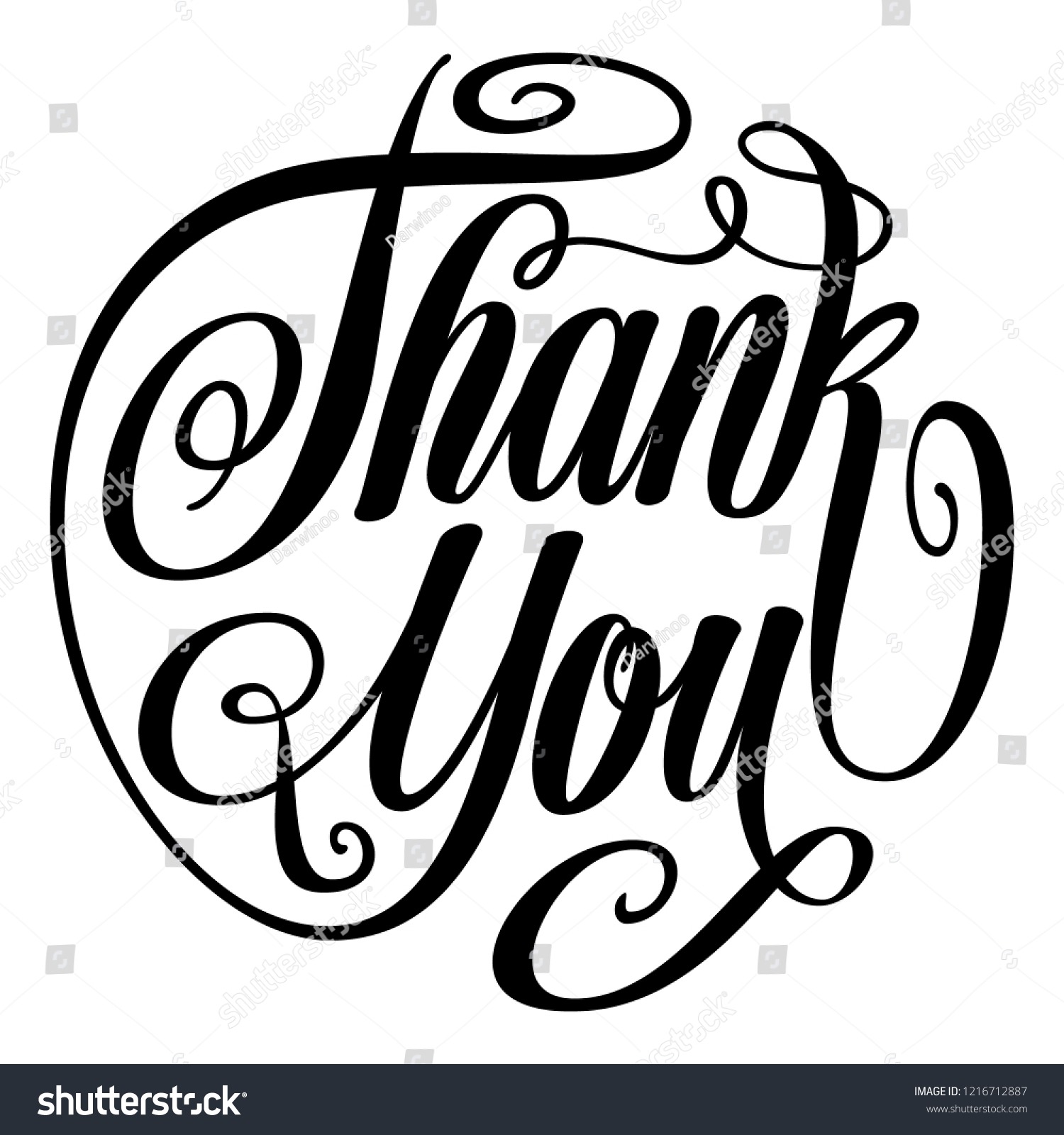 Thank You Round Lettering Stock Vector (Royalty Free) 1216712887 ...