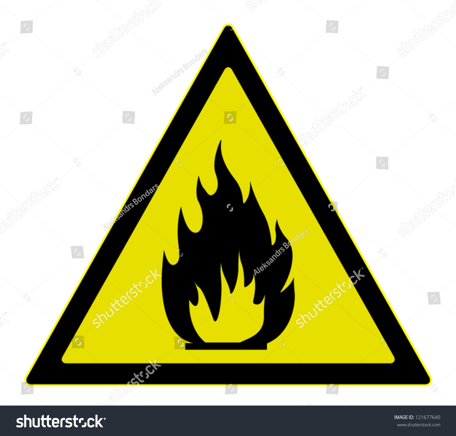 Vector Warning Sign Flammable Materials Isolated Stock Vector (royalty 