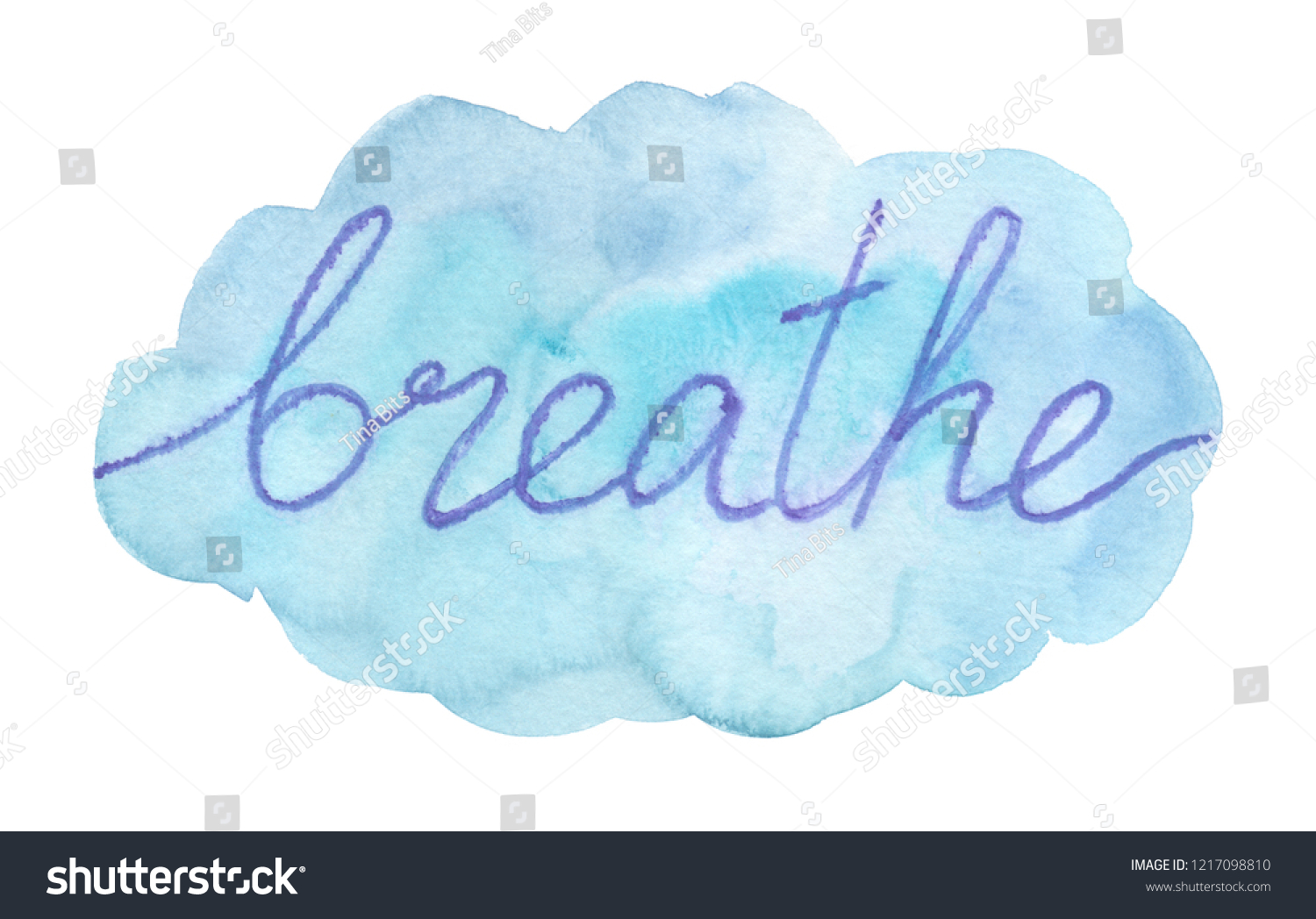 Calm Blue Cloud Hand Written Word Stock Illustration 1217098810 ...