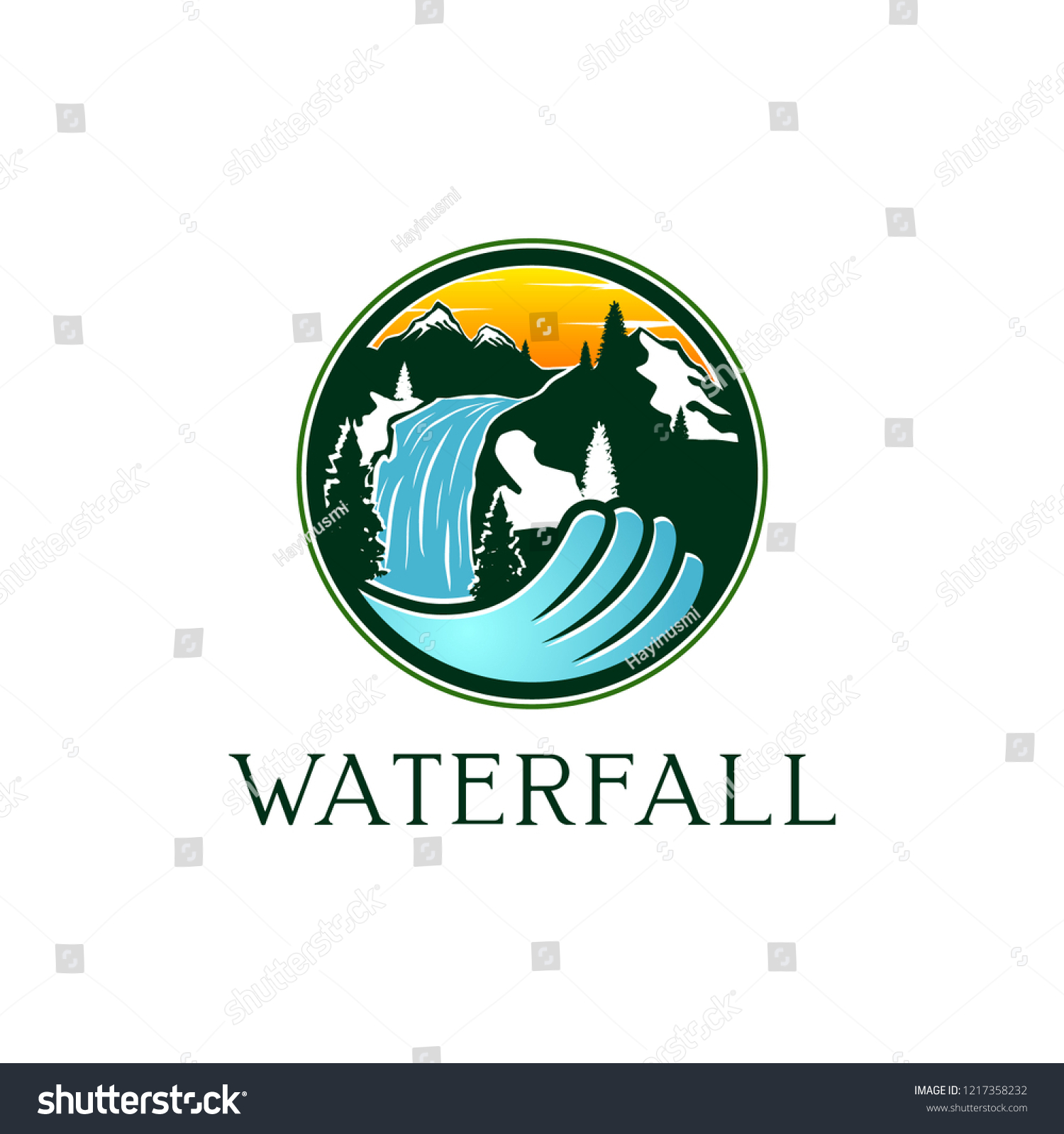 Waterwall Logo Design Stock Vector (Royalty Free) 1217358232 | Shutterstock