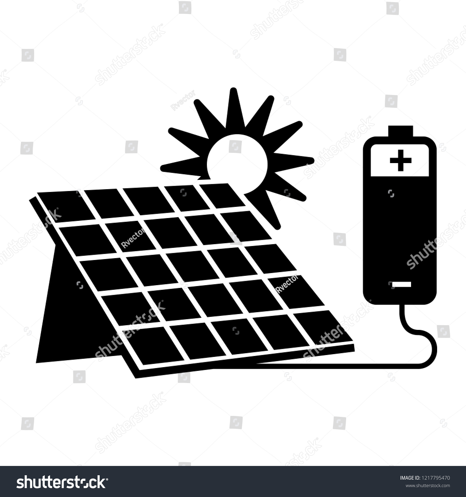 Solar House Battery Icon Simple Illustration Stock Vector (Royalty Free ...