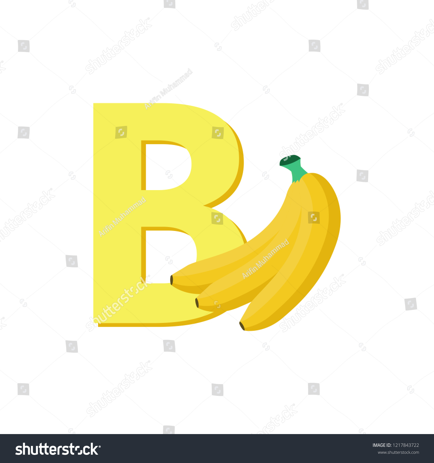 Alphabet Fruits Banana Clip Art Vector Stock Vector (Royalty Free ...