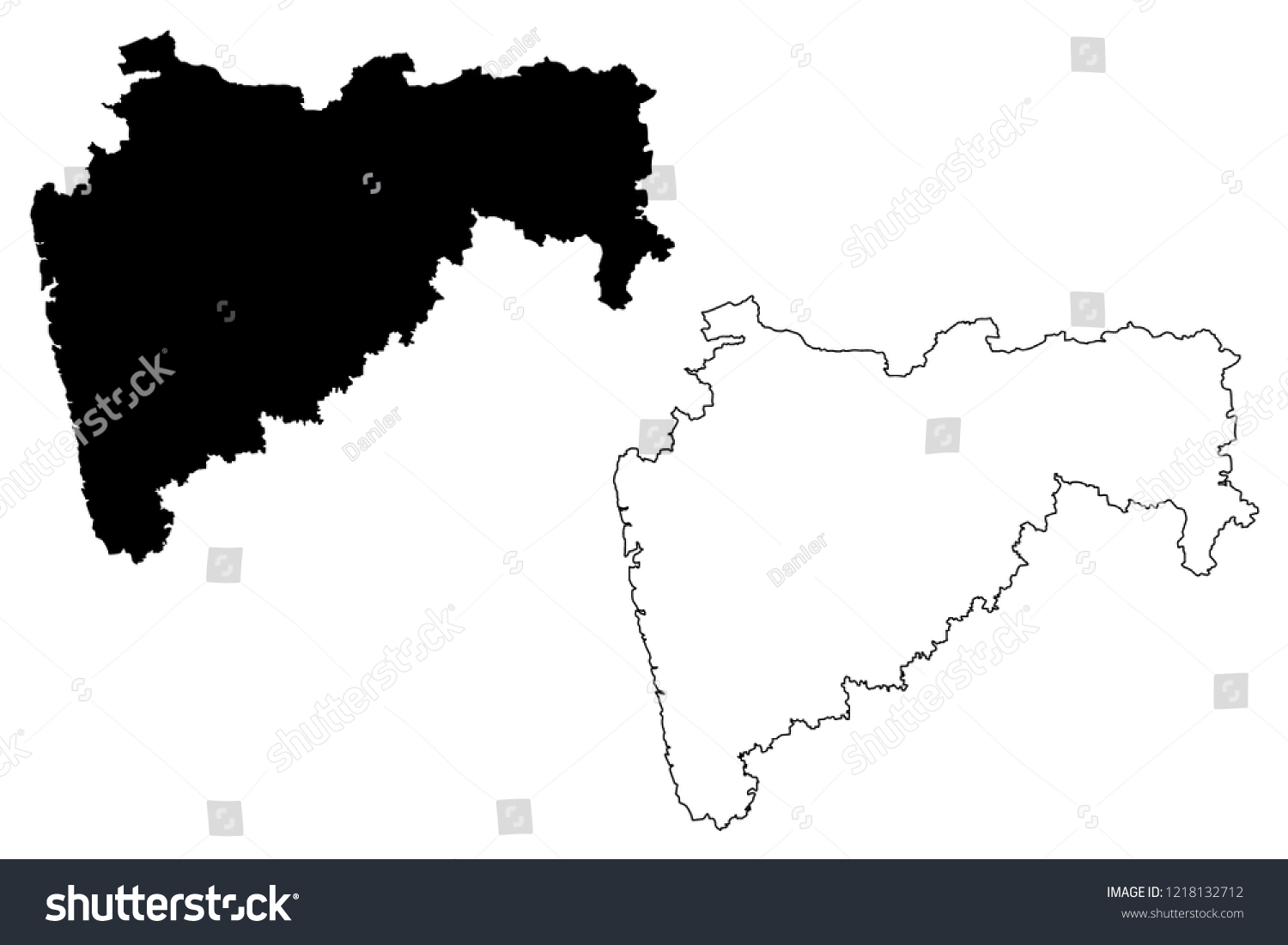 Maharashtra States Union Territories India Federated Stock Vector ...