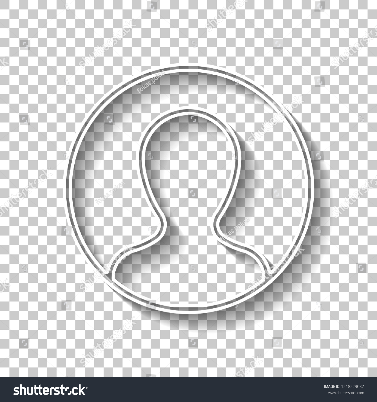 Profile Person Circle White Outline Sign Stock Vector (Royalty Free ...