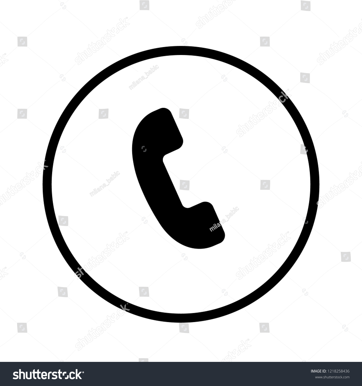 Phone Icon Circle Vector Illustration Stock Vector (Royalty Free ...