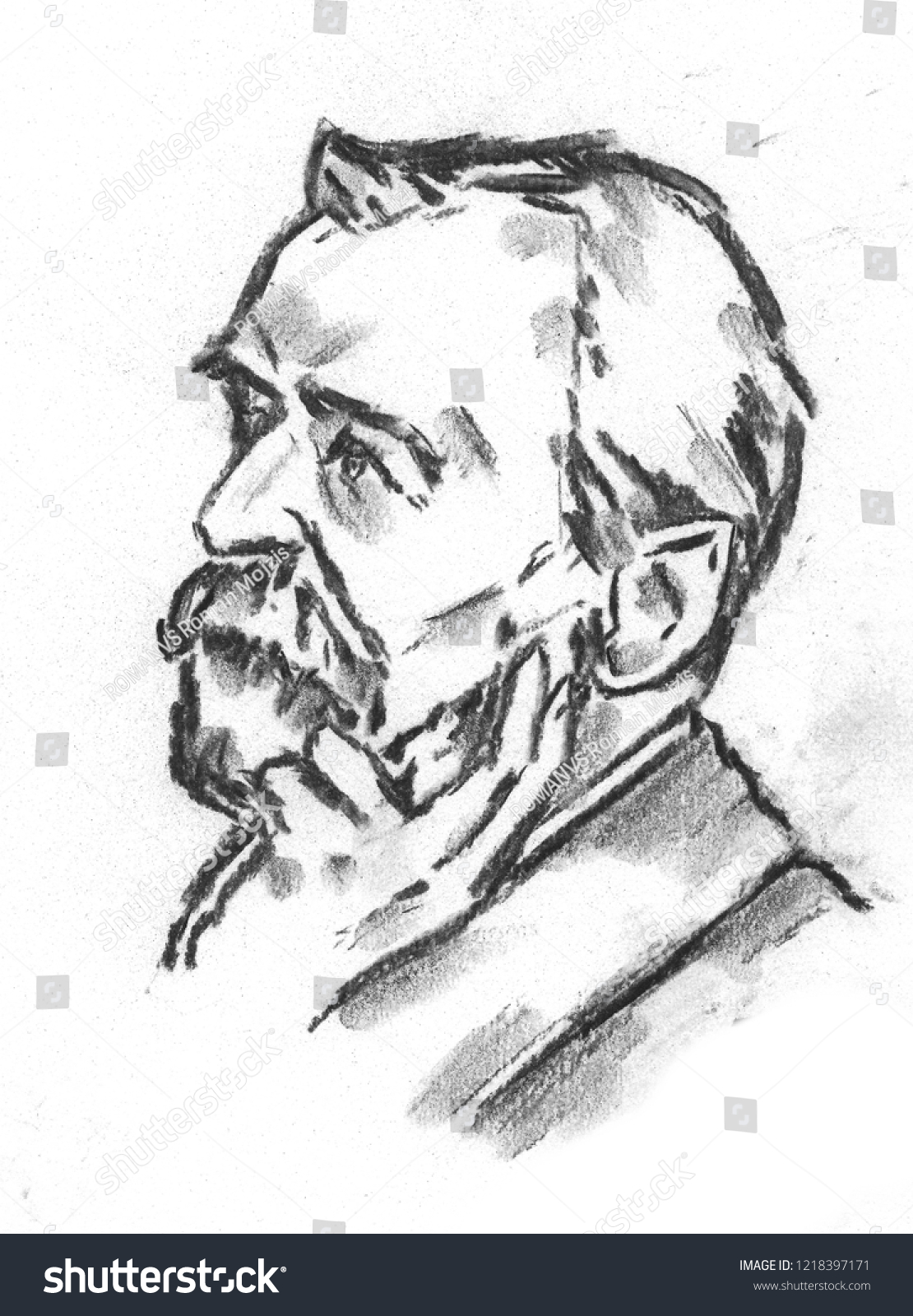 Alfred Bernhard Nobel Portrait Swedish Chemist Stock Illustration ...