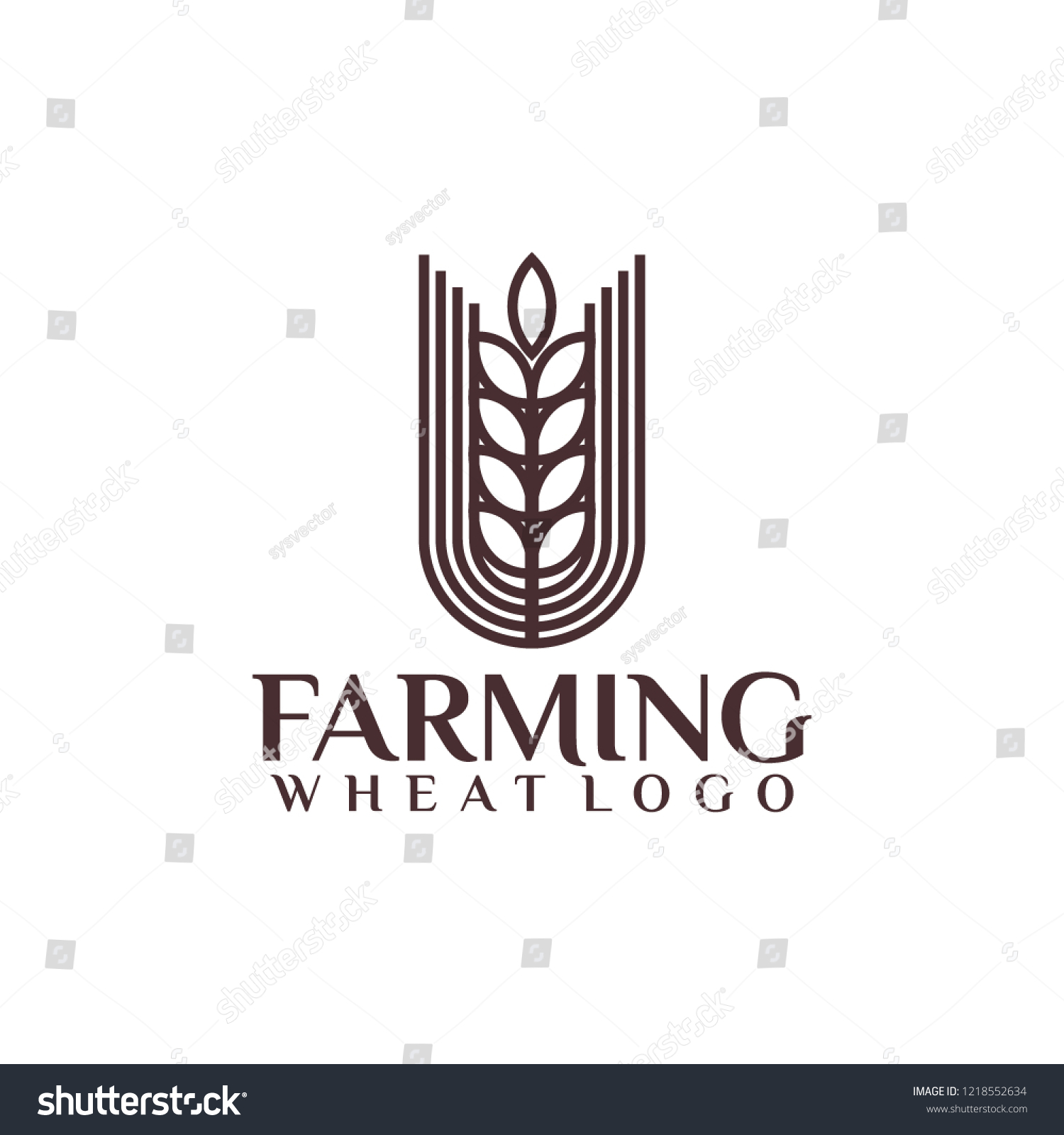 Wheat Farming Logo Design Template Stock Vector (Royalty Free ...