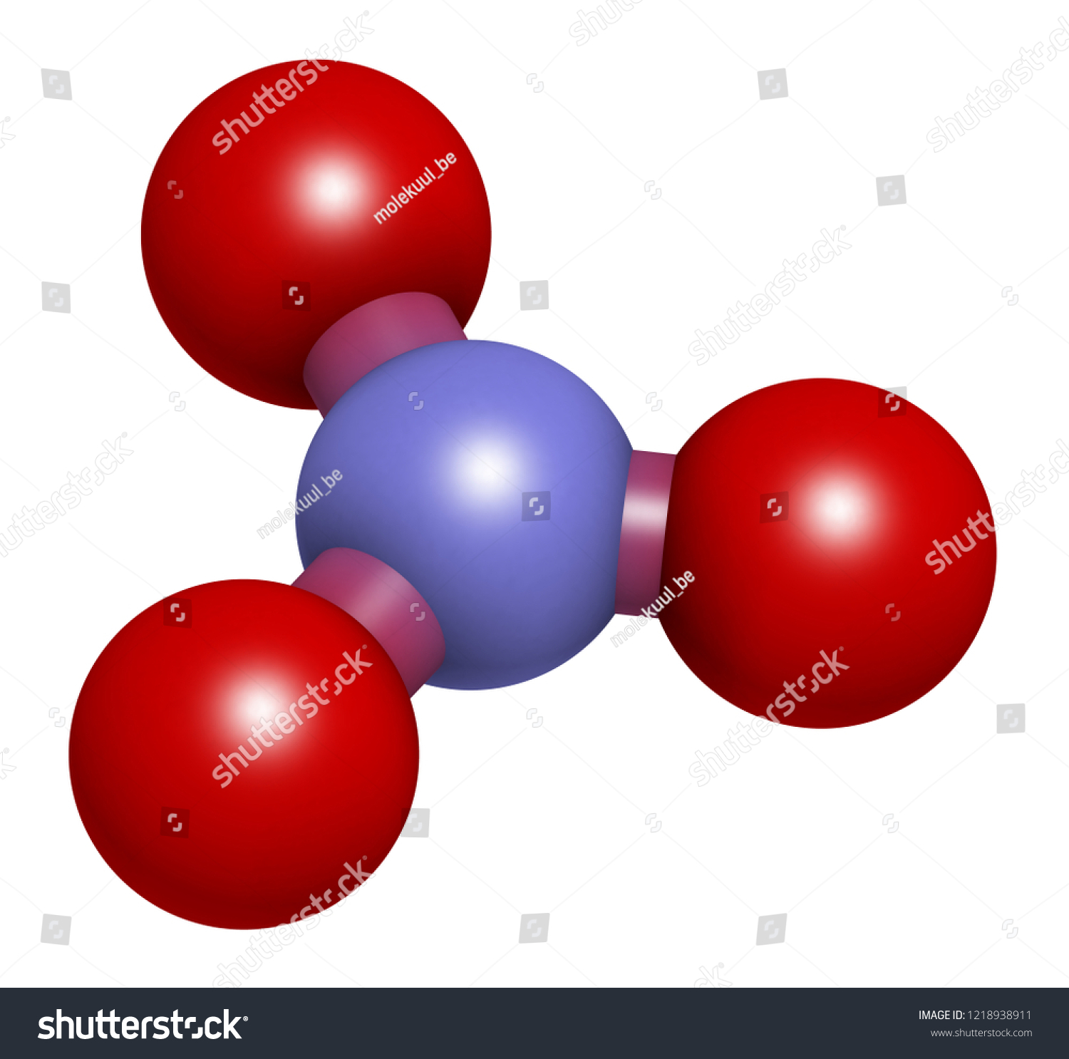 Nitrate Anion Chemical Structure 3d Rendering Stock Illustration 