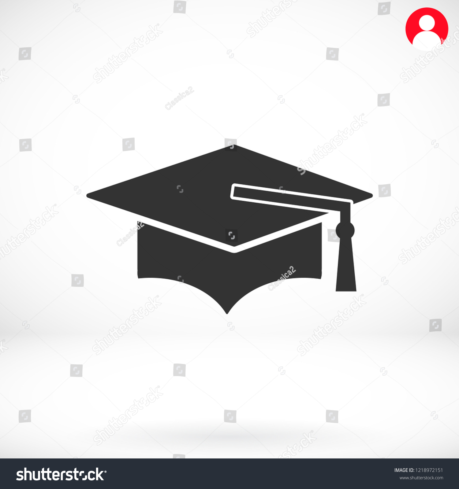 Graduation Cap Vector Icon Stock Vector (Royalty Free) 1218972151 ...