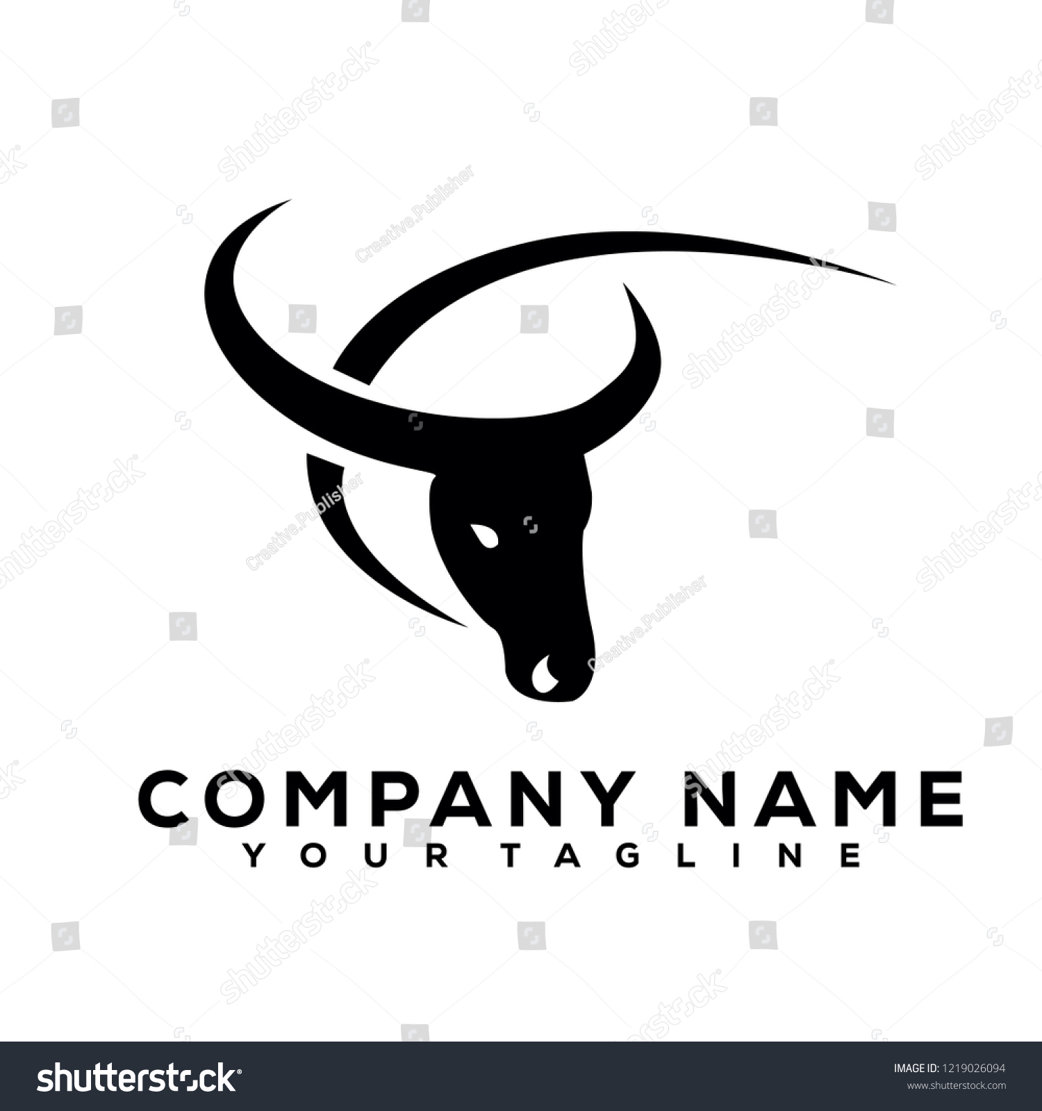 Buffalo Bulls Black Vector Icon Logo Stock Vector (Royalty Free ...