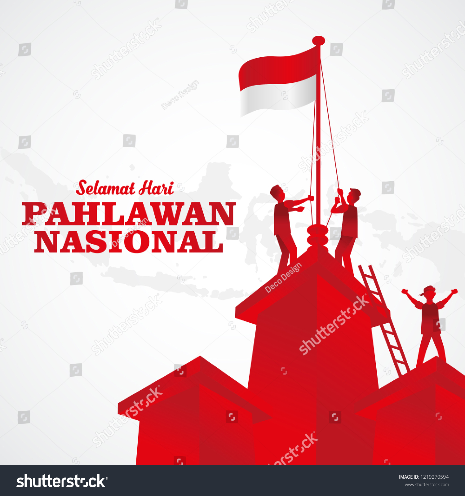 Vektor Stok Vector Illustration Selamat Hari Pahlawan Nasional (Tanpa ...