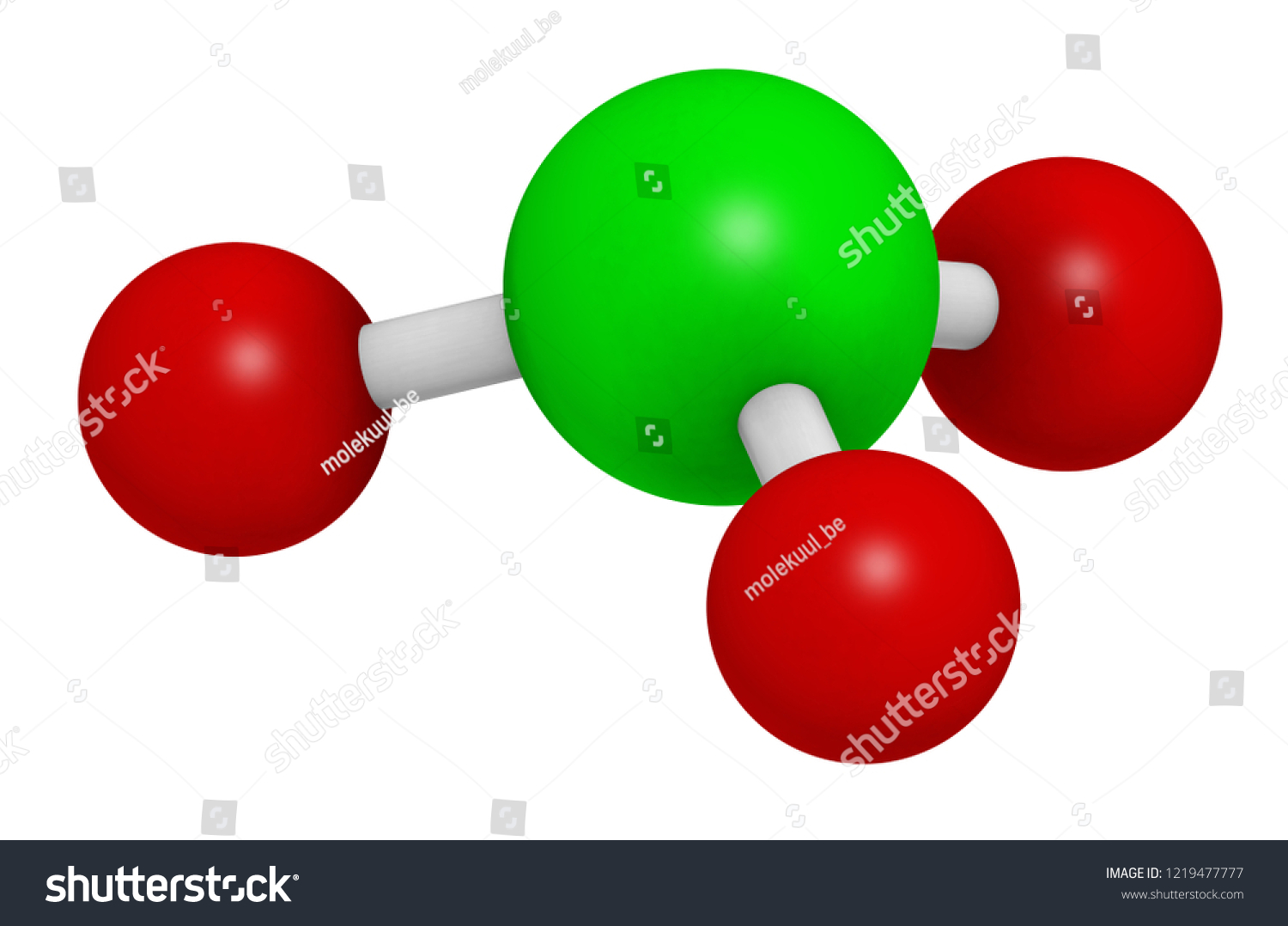 Chlorate Anion Chemical Structure 3d Rendering Stock Illustration ...