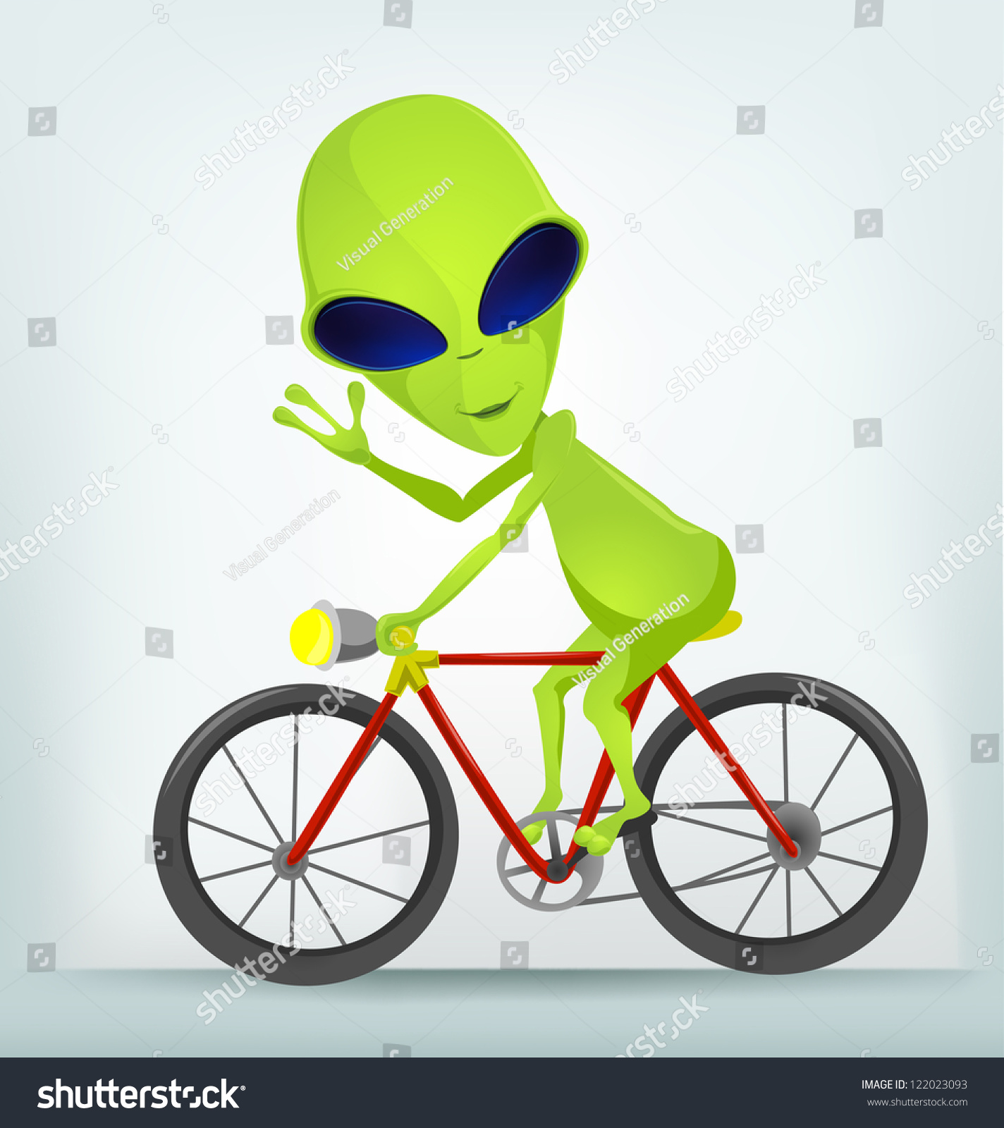 Cartoon Character Funny Alien Isolated On Stock Vector (Royalty Free ...