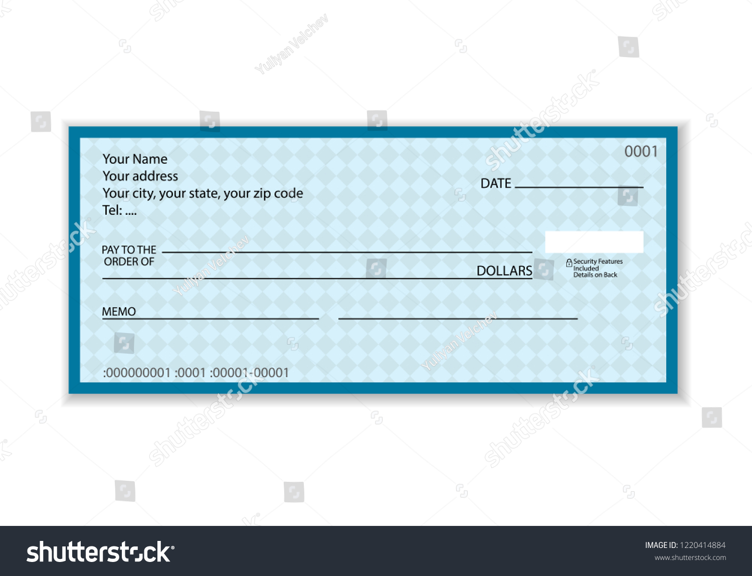 Bank Check On White Background Vector Stock Vector (Royalty Free ...