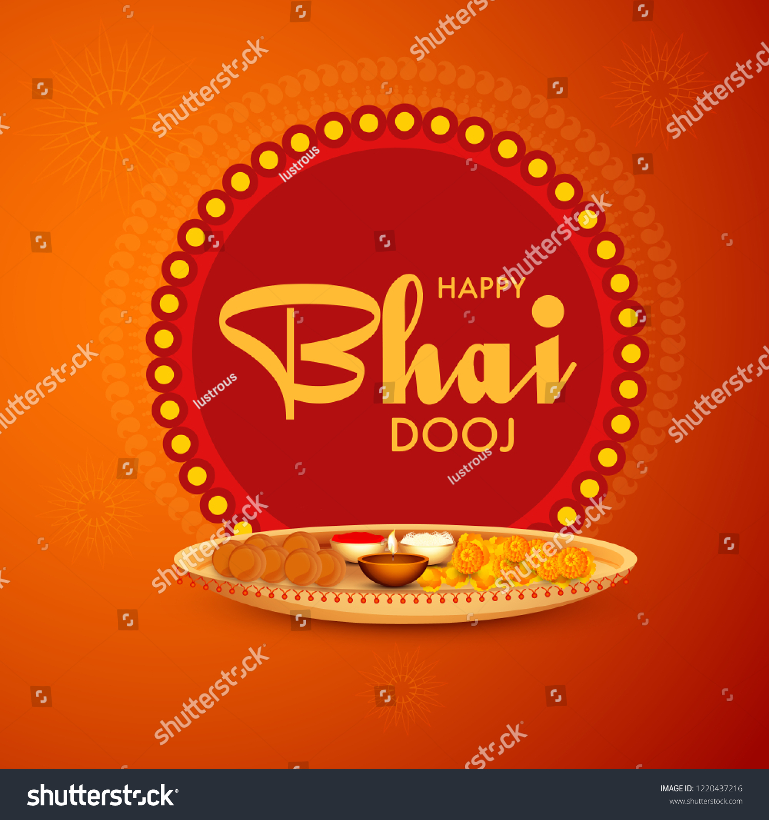 Happy Bhai Dooj Indian Festival Greeting Stock Vector (Royalty Free ...