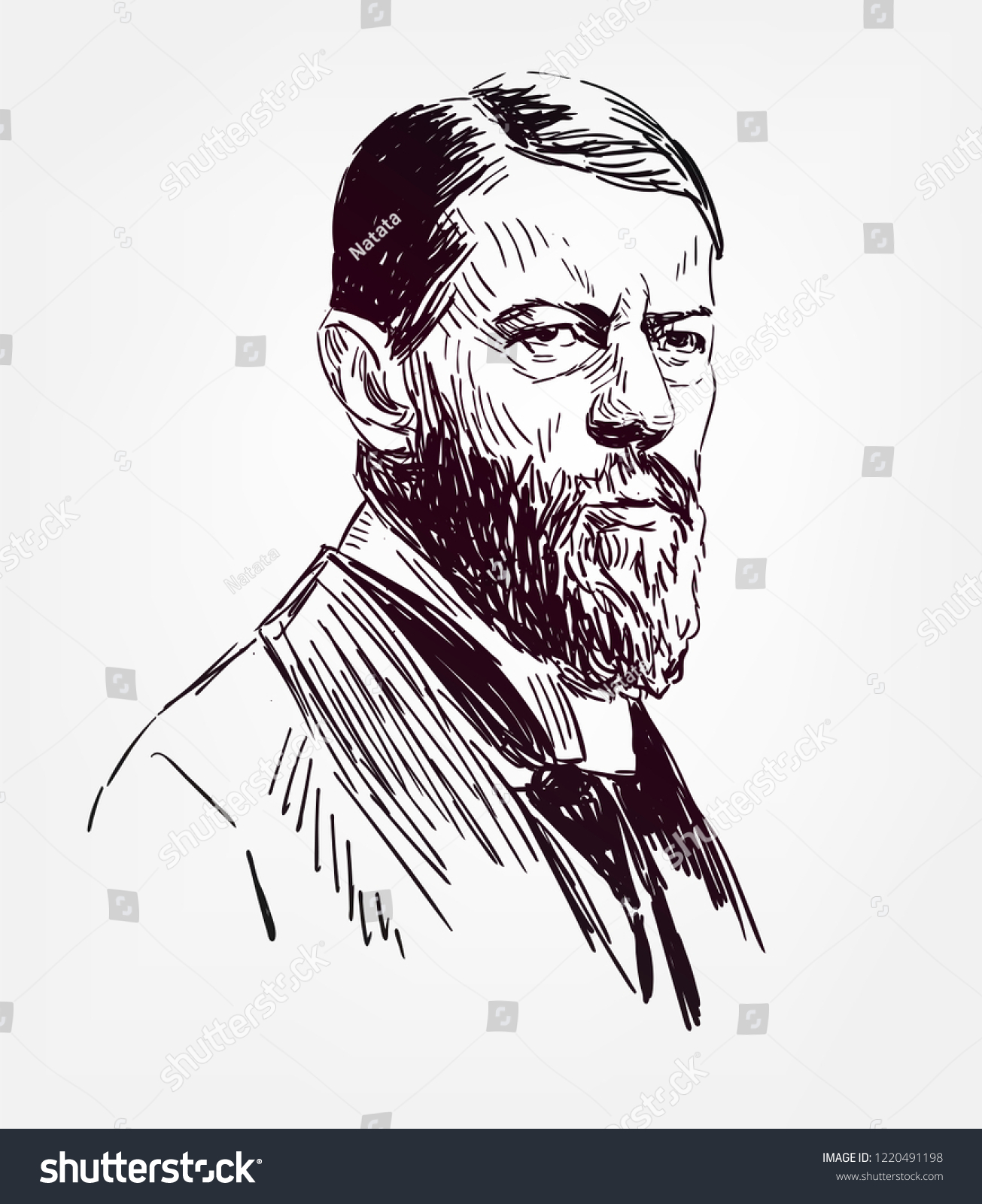 Max Maximilian Weber Vector Sketch Portrait Stock Vector (Royalty Free ...