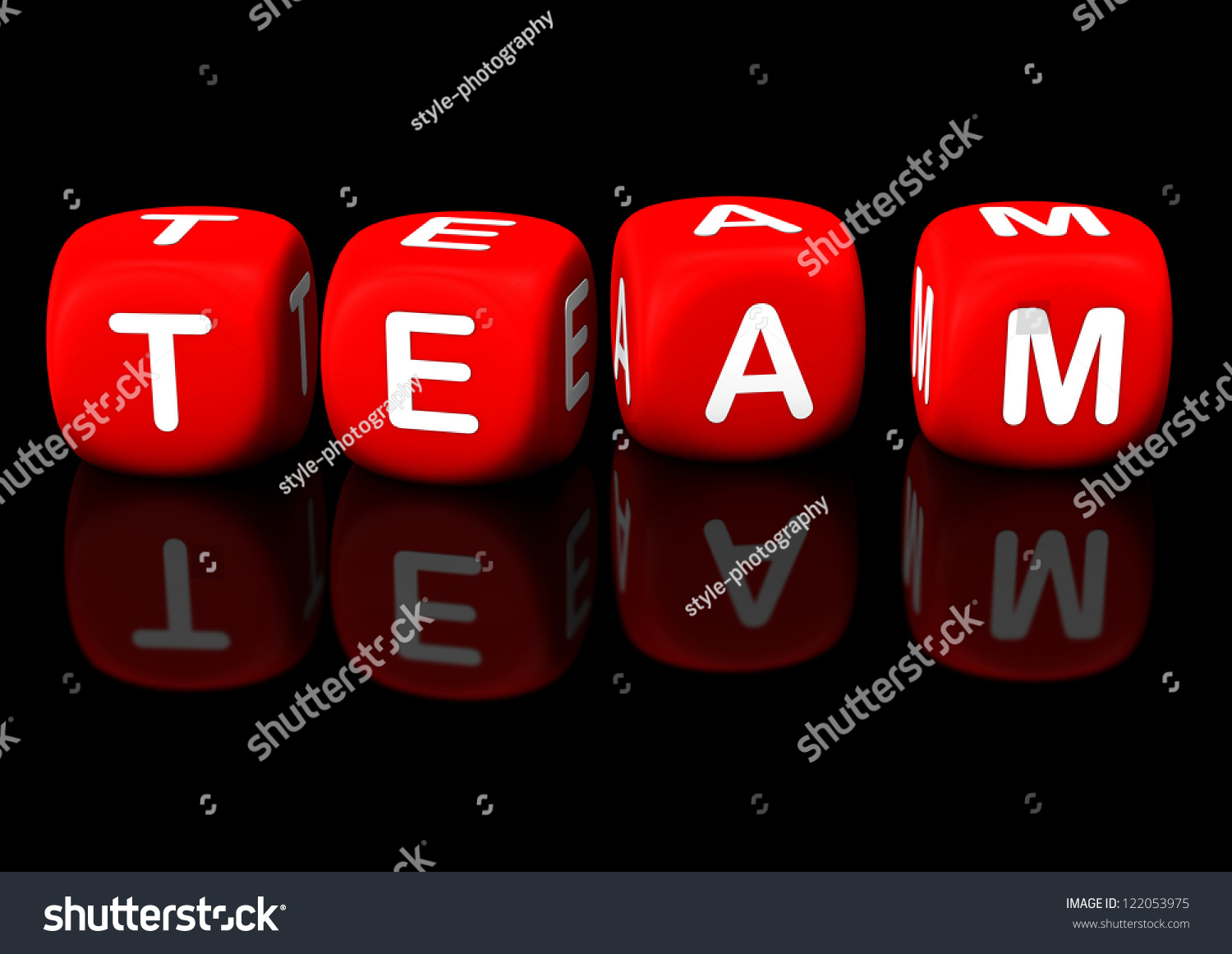 Red Cubes Text Team Black Background Stock Illustration 122053975 