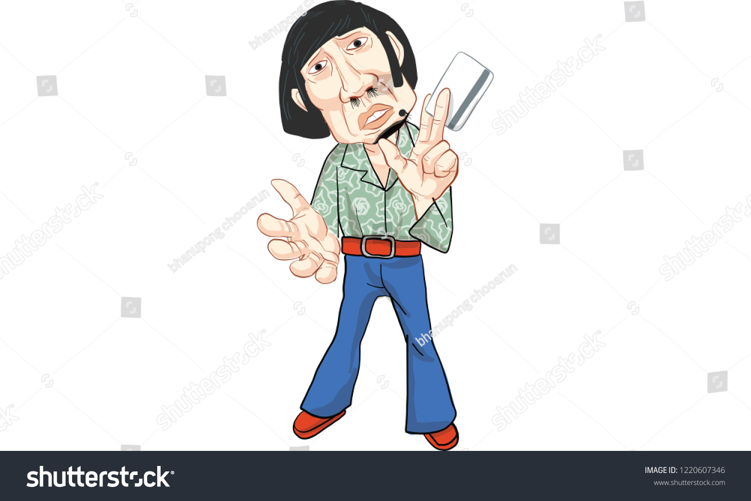 Man Holding Credit Card Action Cartoon Stock Vector (Royalty Free