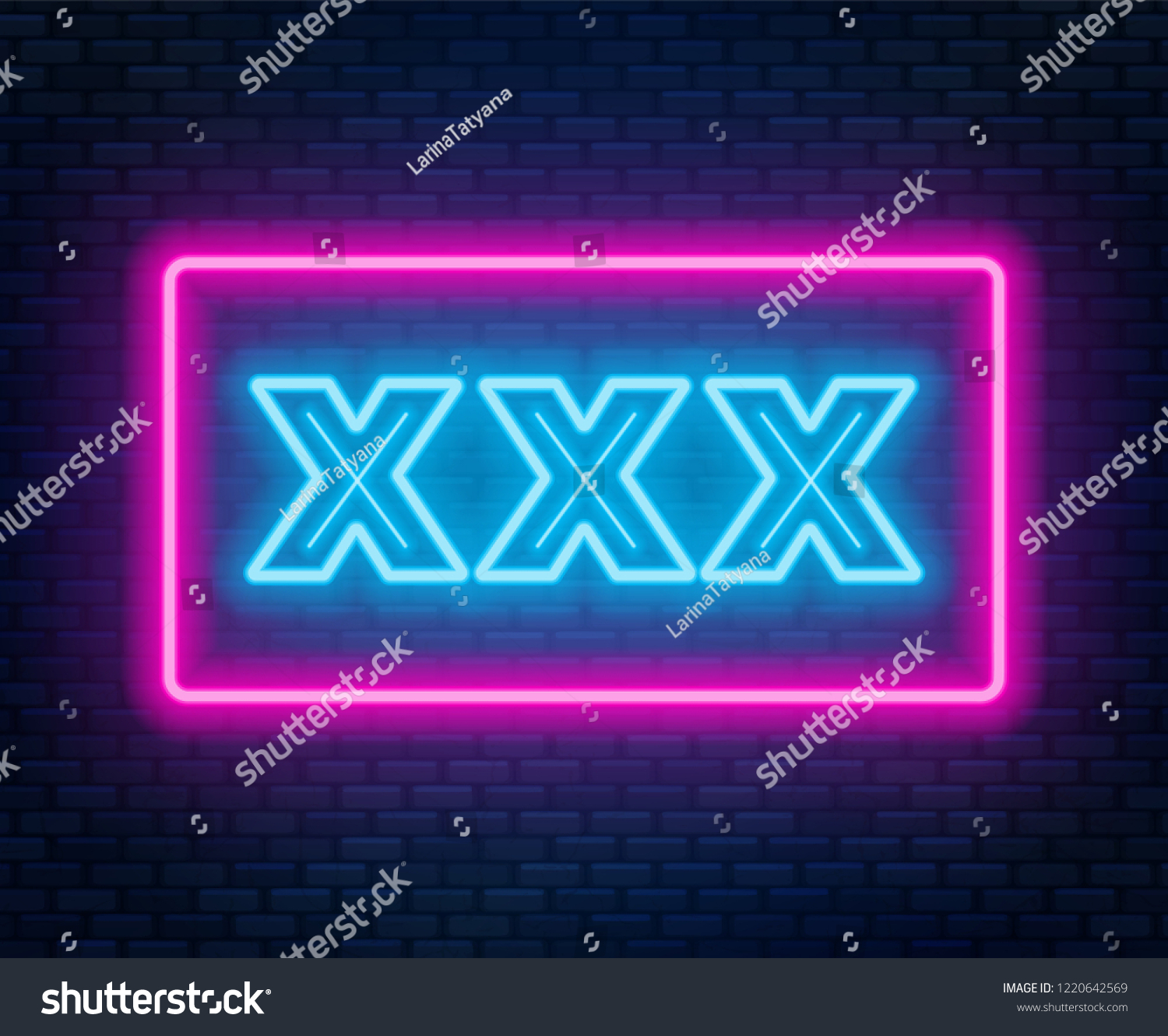 Xxx Neon Sign On Dark Background Stock Vector Royalty Free 1220642569 Shutterstock 